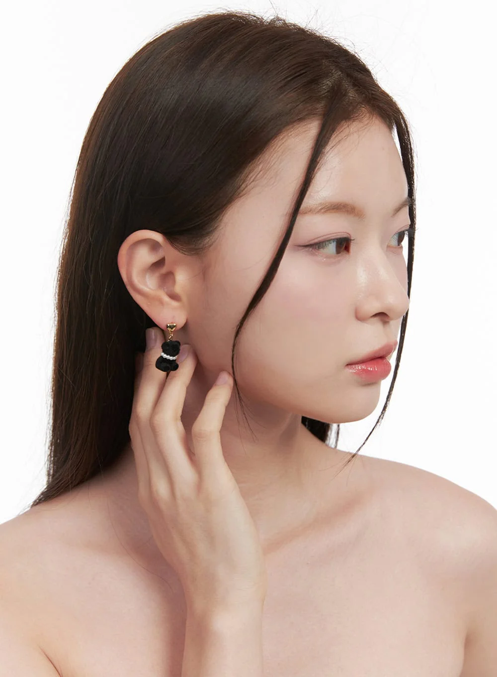 Dahlia Bear Earring With Pearl Necklace IF527 - Image 2