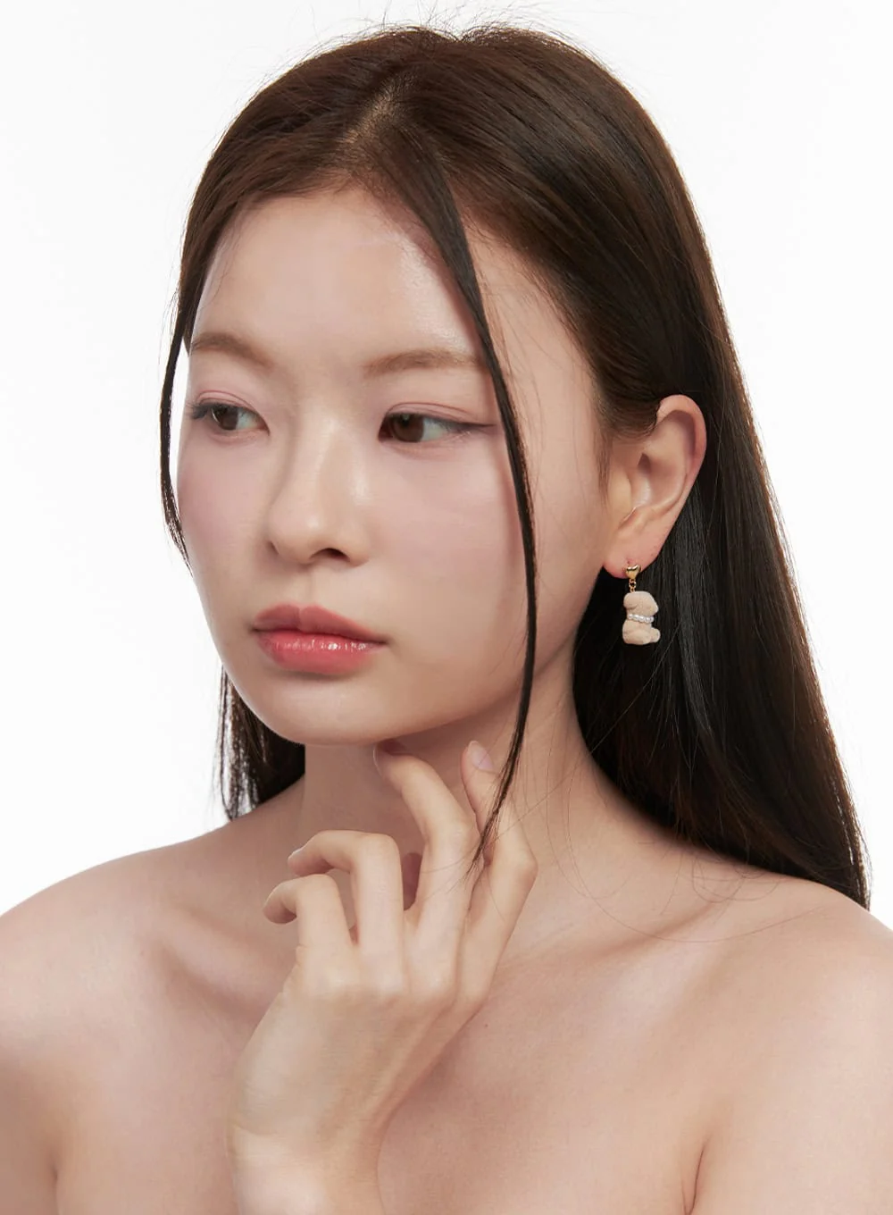 Dahlia Bear Earring With Pearl Necklace IF527 - Image 4