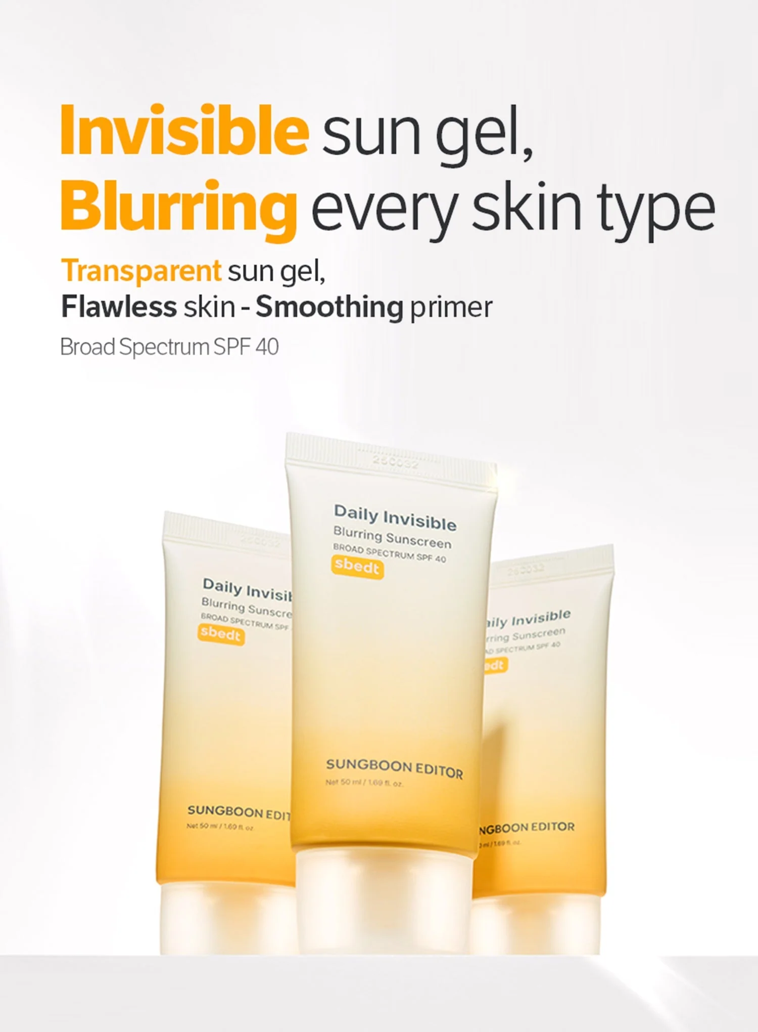 Daily Invisible Blurring Sunscreen (SPF40) (50ml) - Image 3