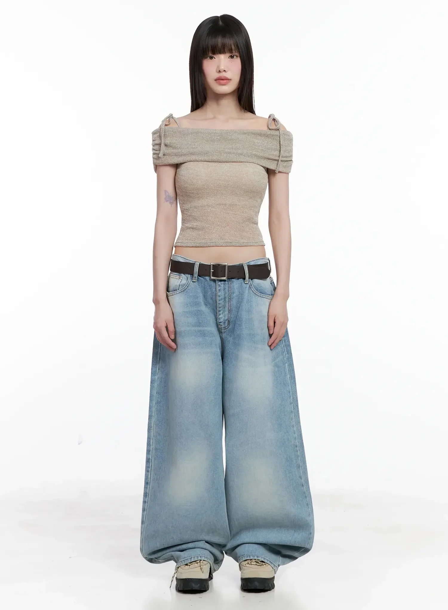 Dain Washed Wide-Leg Jeans IL531 - Image 5