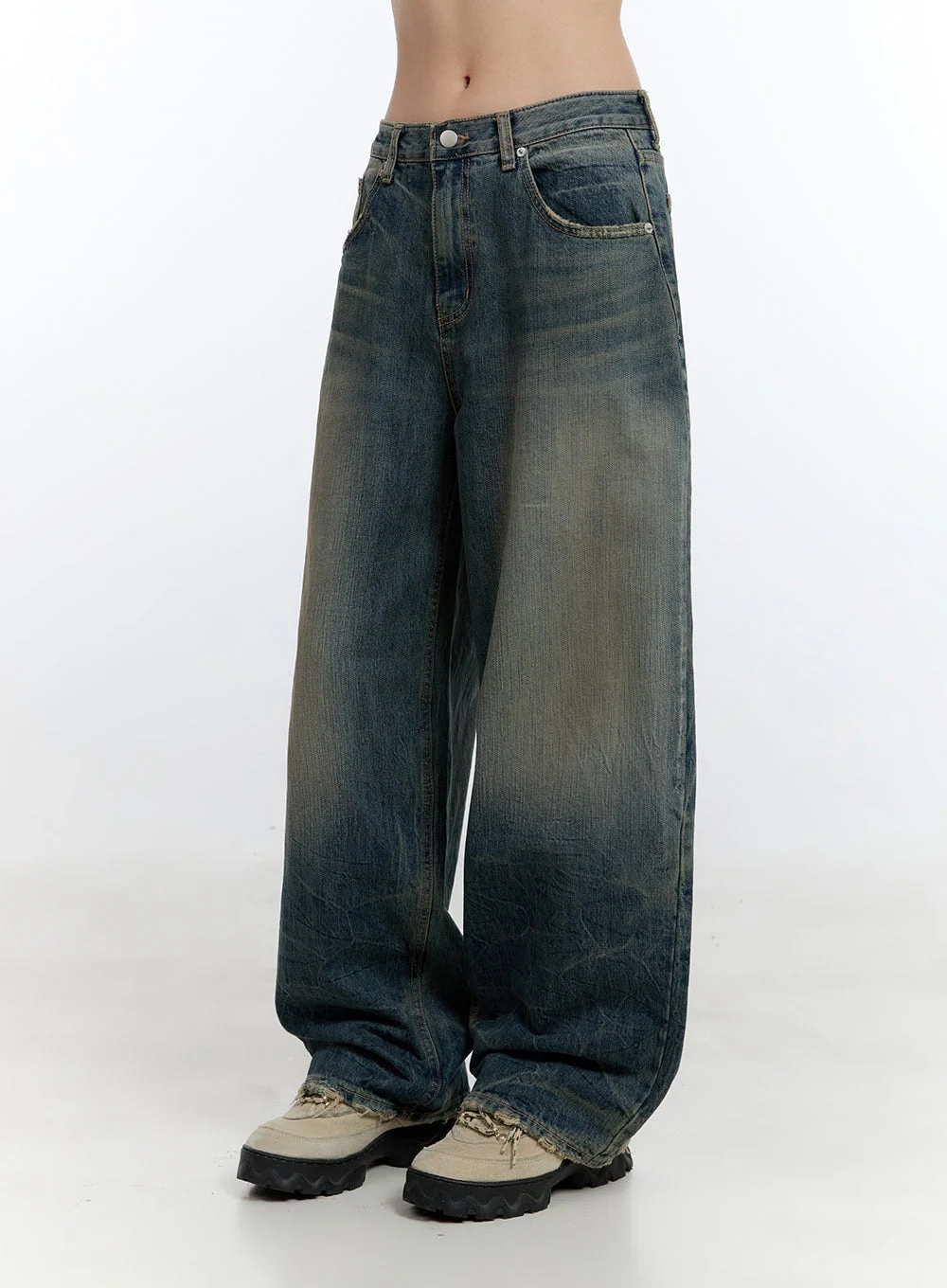 Danielle Vintage Washed Baggy Jeans CJ522 - Image 7