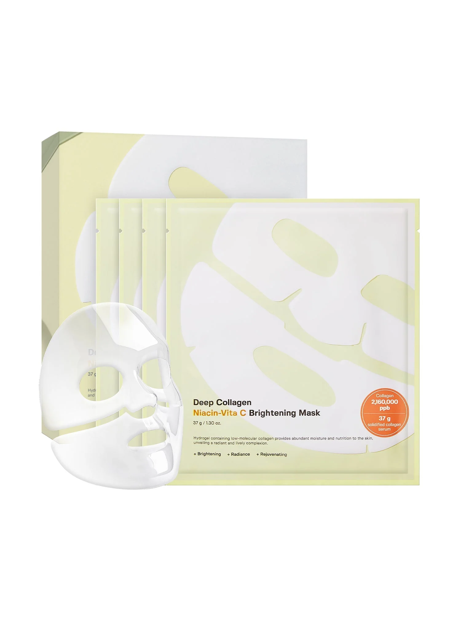 Deep Collagen Niacin Vita C Brightening Mask (37g*4ea) - Image 4