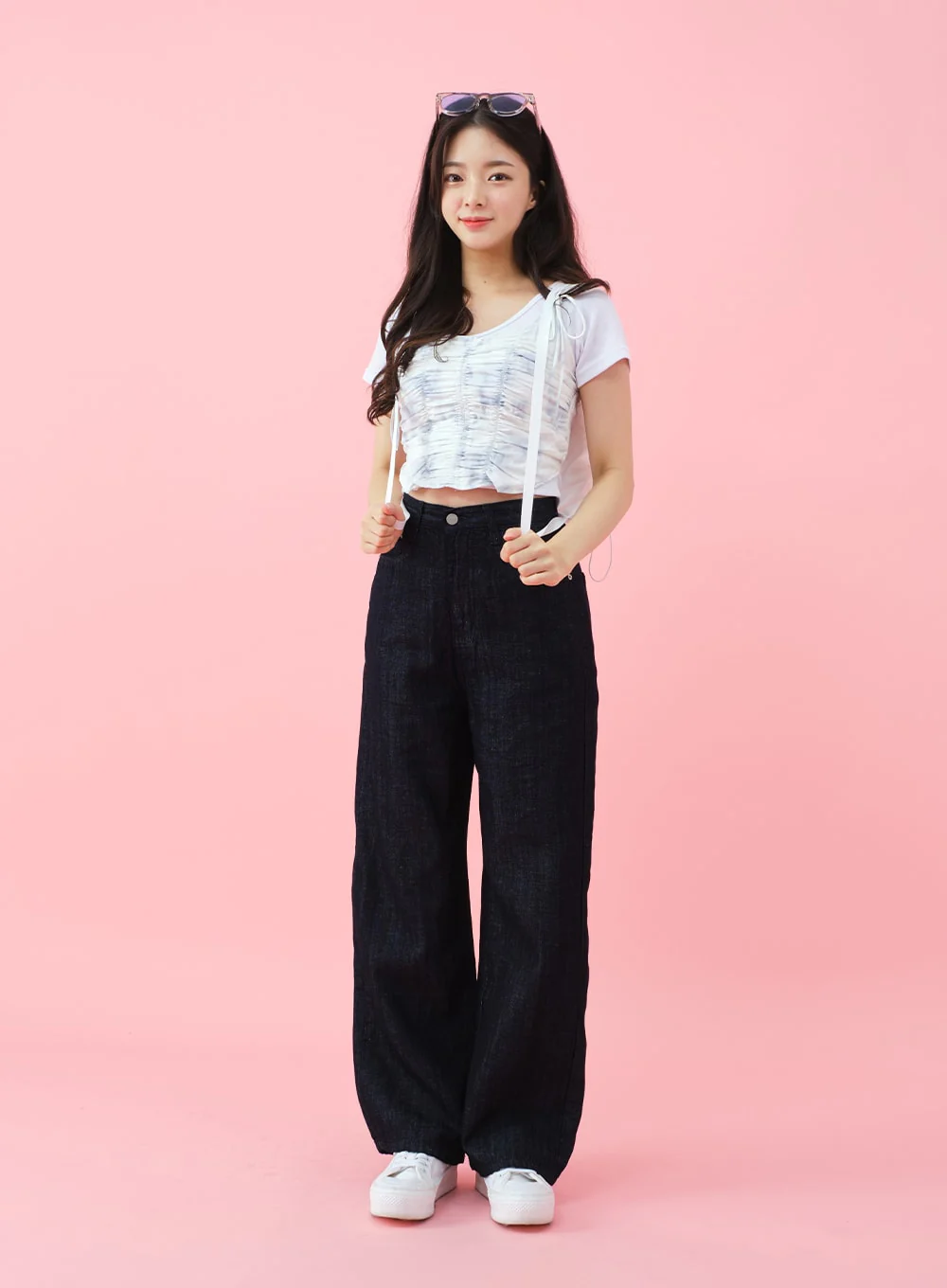 Deep Round Neck Basic Crop T-Shirt BU5 - Image 11