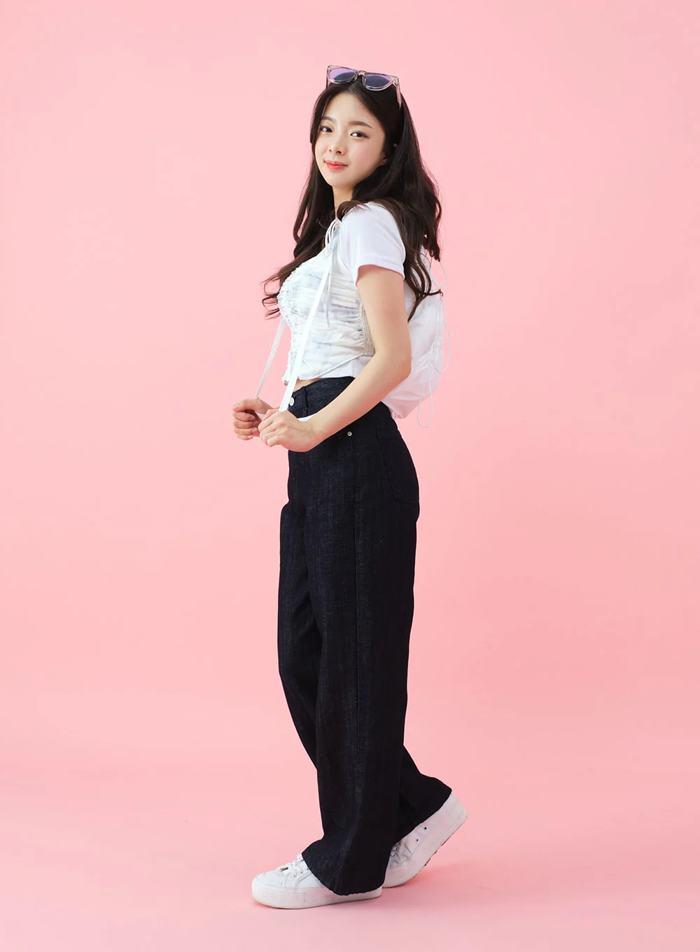 Deep Round Neck Basic Crop T-Shirt BU5 - Image 12