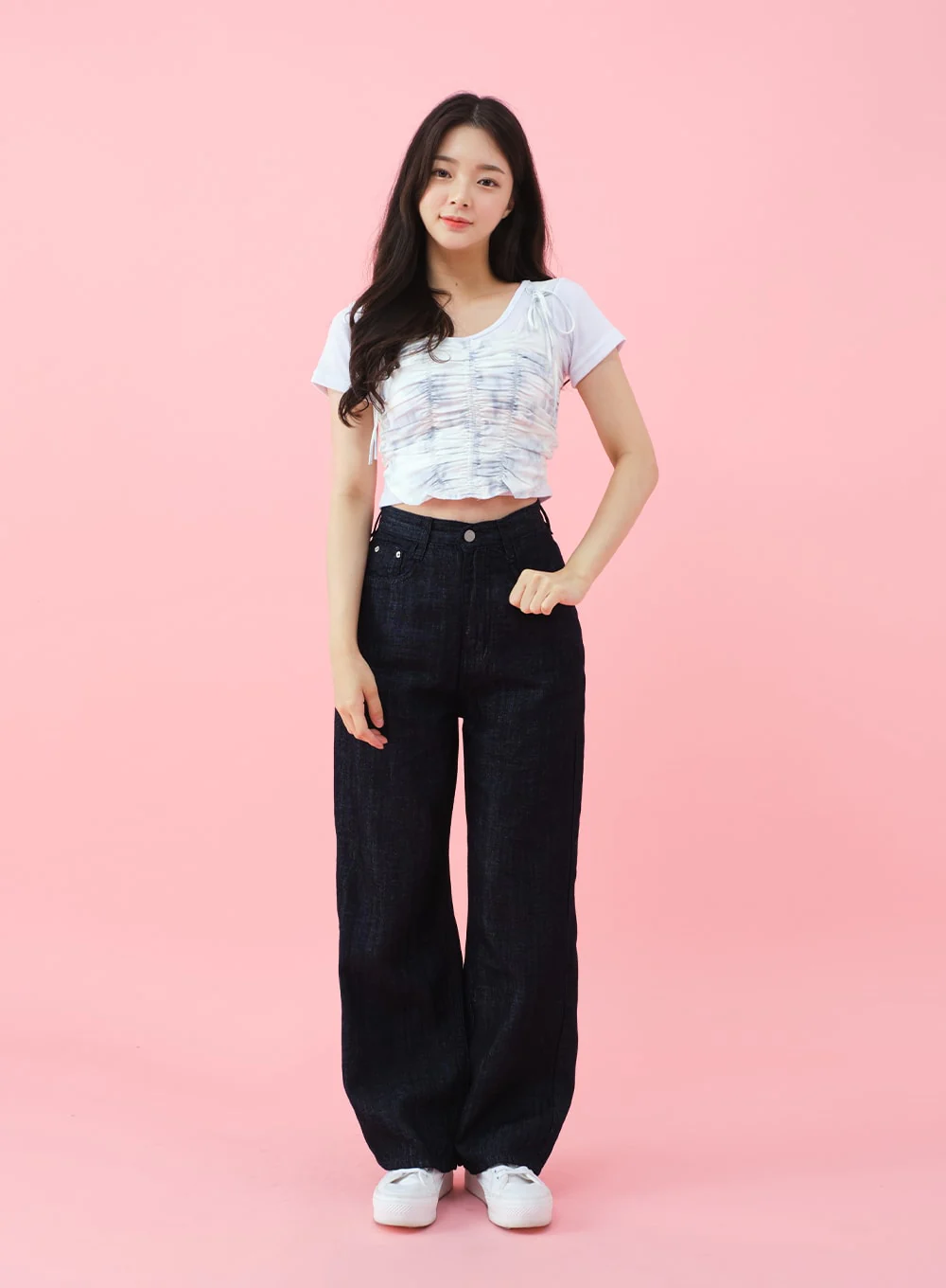 Deep Round Neck Basic Crop T-Shirt BU5 - Image 13