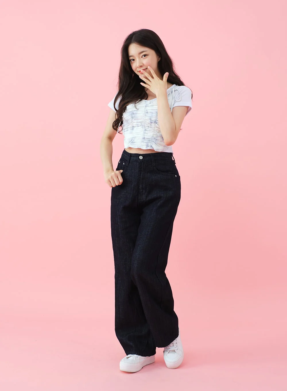 Deep Round Neck Basic Crop T-Shirt BU5 - Image 14