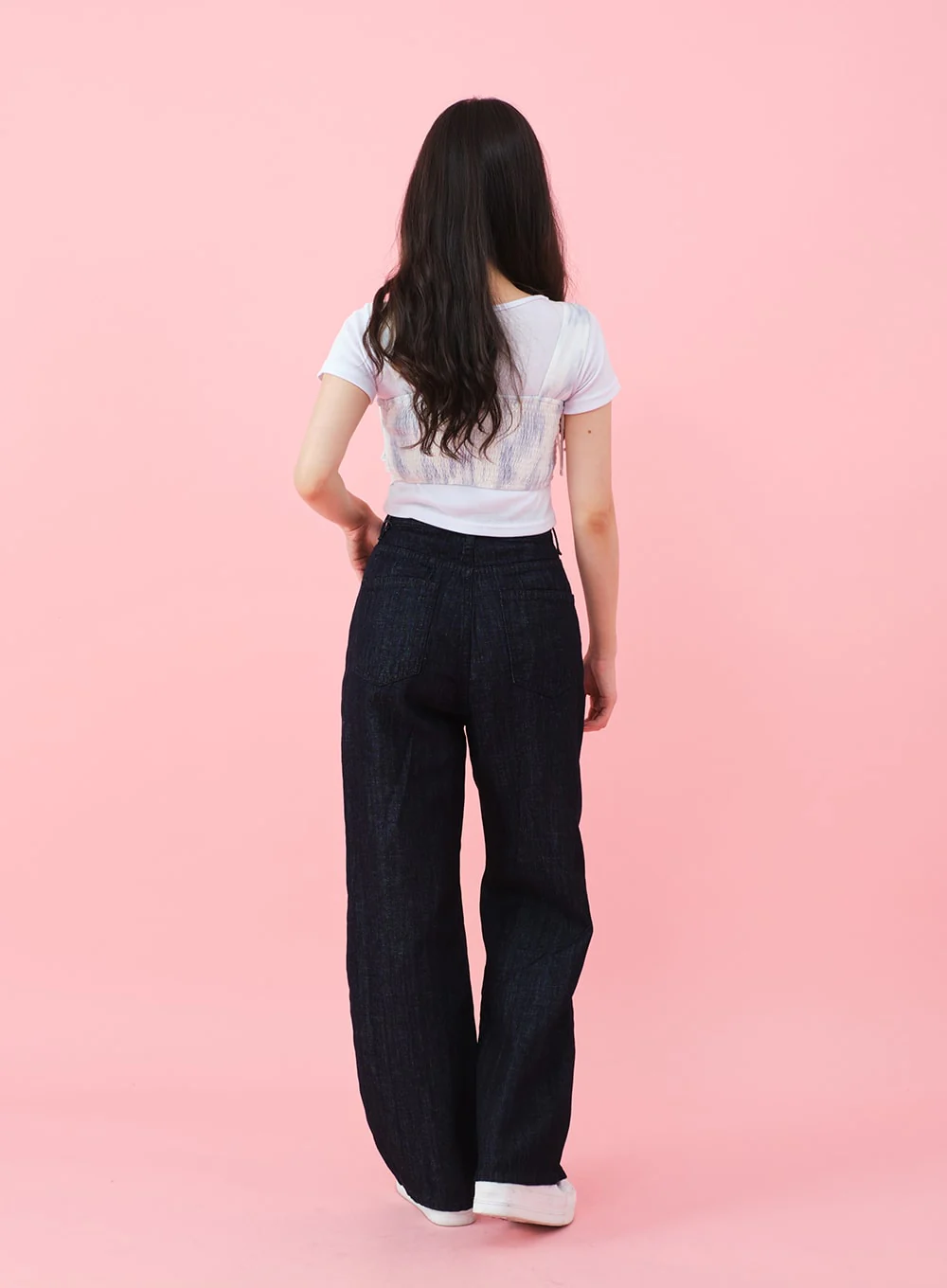 Deep Round Neck Basic Crop T-Shirt BU5 - Image 17