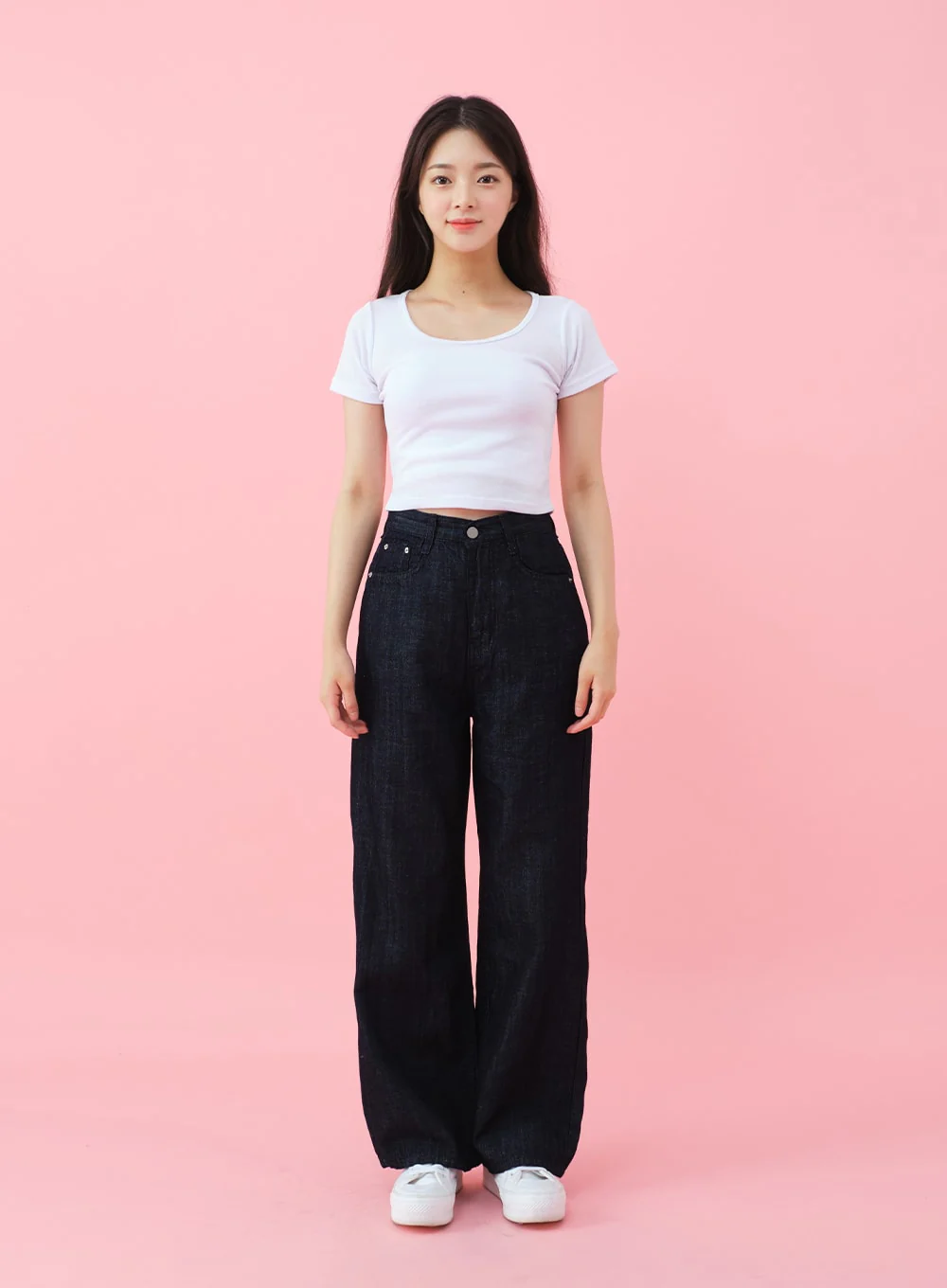 Deep Round Neck Basic Crop T-Shirt BU5 - Image 18