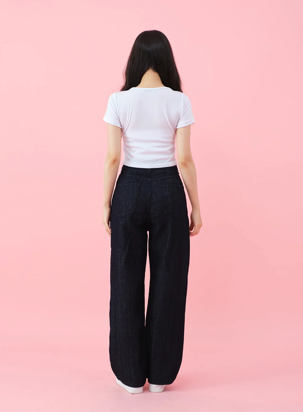 Deep Round Neck Basic Crop T-Shirt BU5 - Image 20