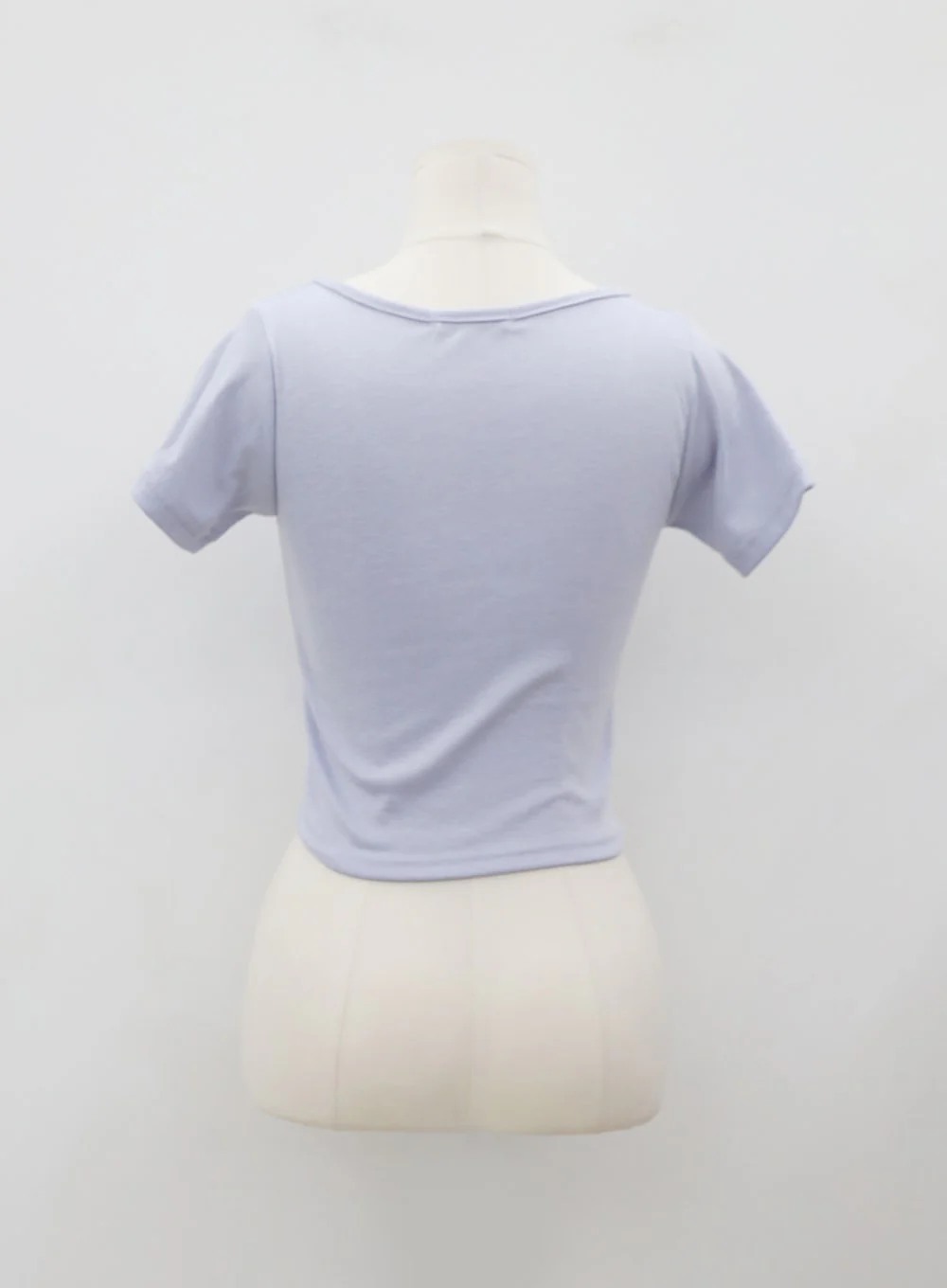 Deep Round Neck Basic Crop T-Shirt BU5 - Image 24