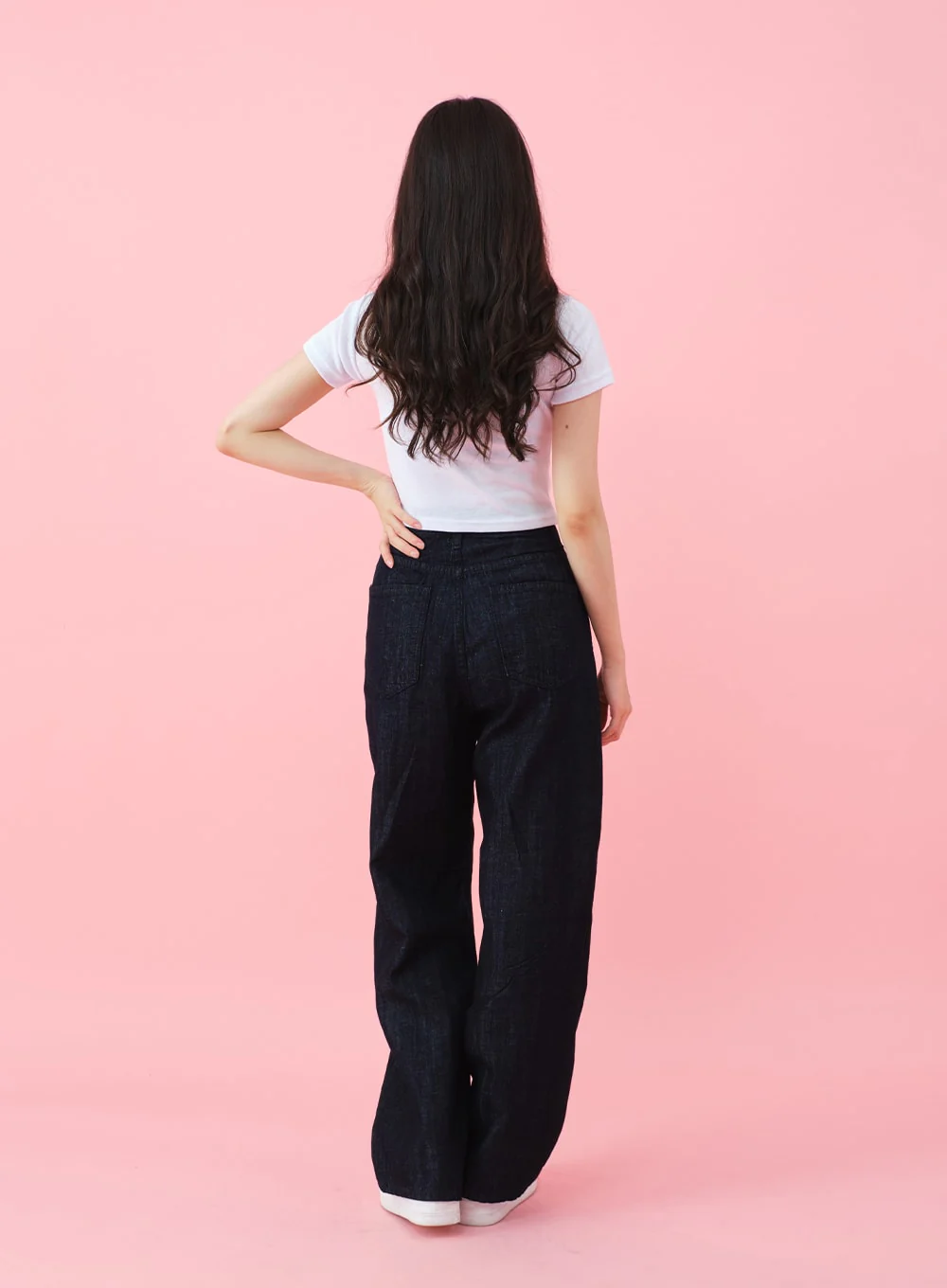 Deep Round Neck Basic Crop T-Shirt BU5 - Image 5