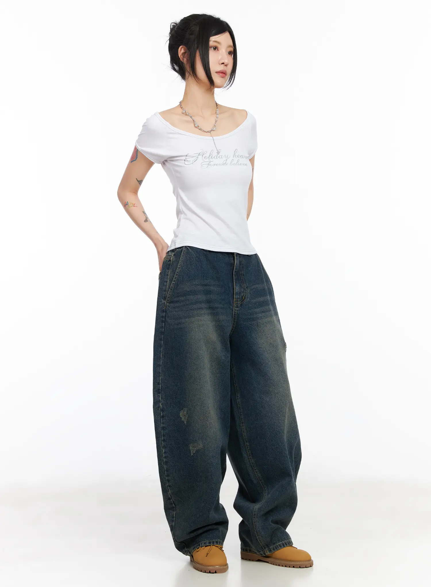 Deep U-Neck Graphic Tee CM516 - Image 6