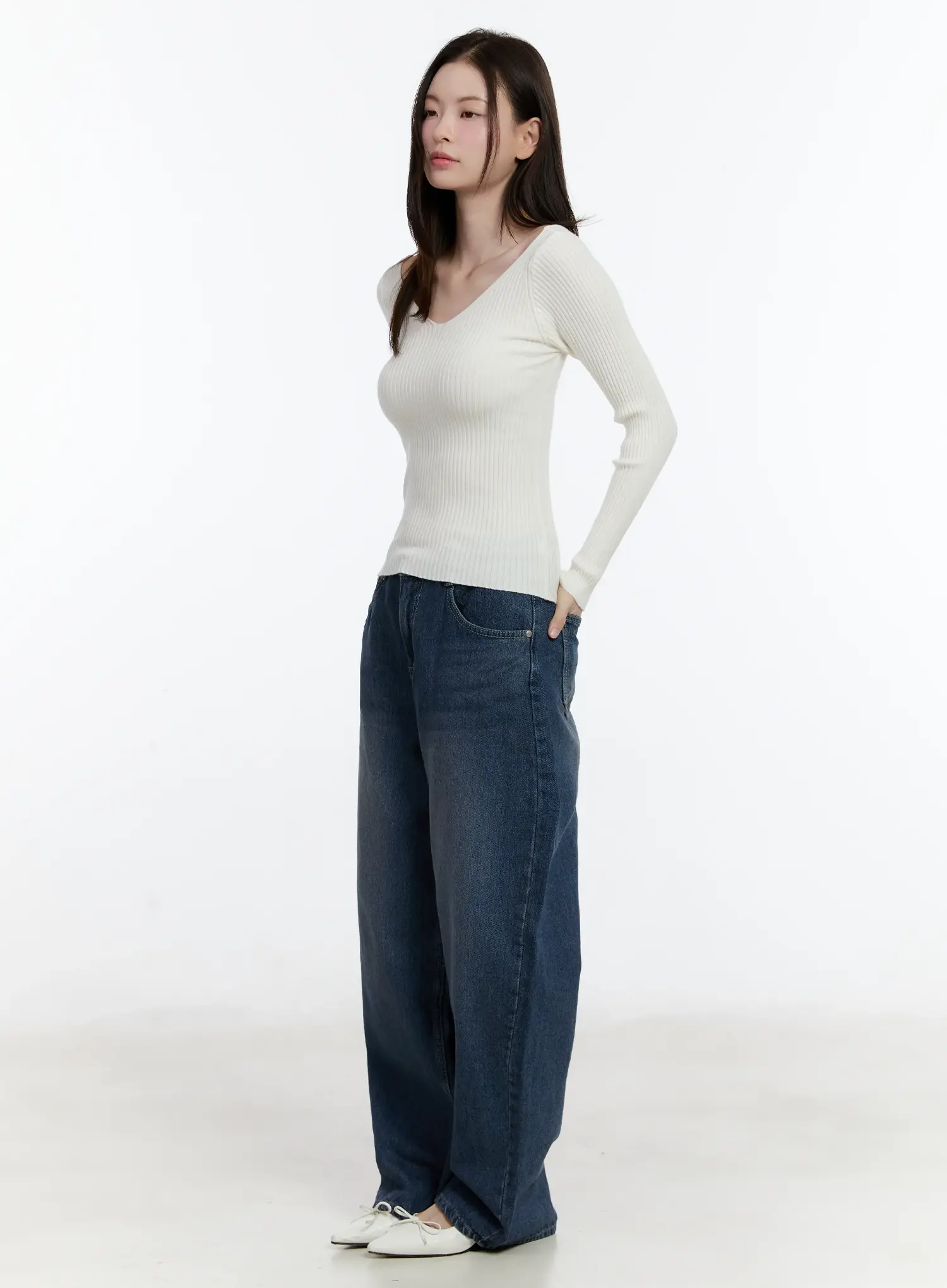 Della Casual Denim Wide Jeans ID511 - Image 3