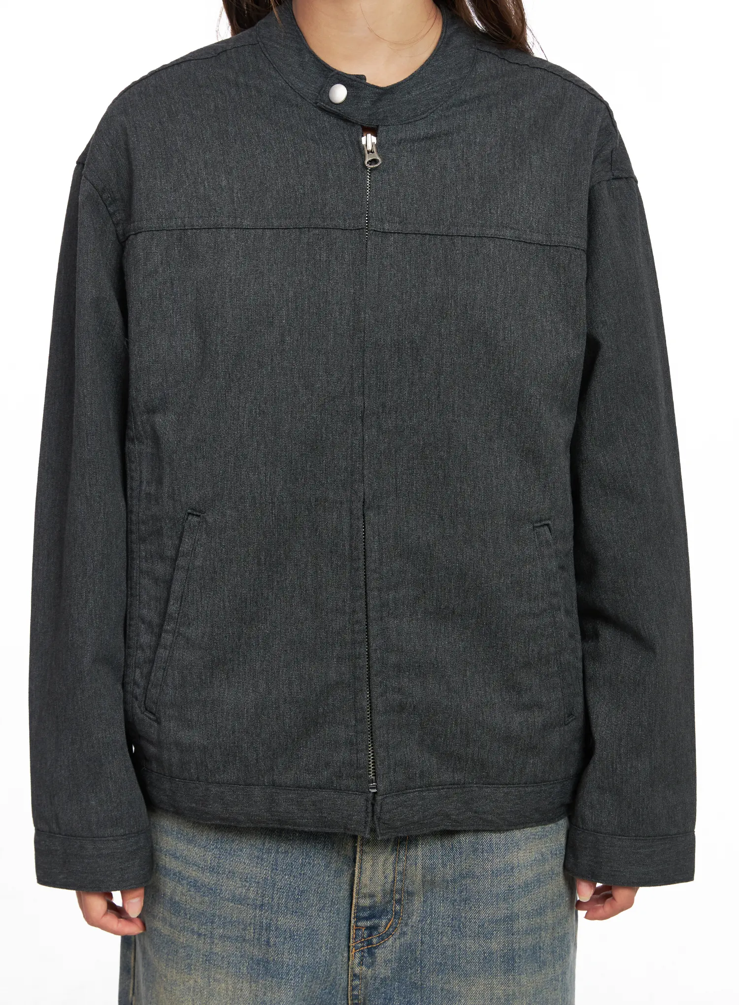 Denim Biker Jacket CO513 - Image 6