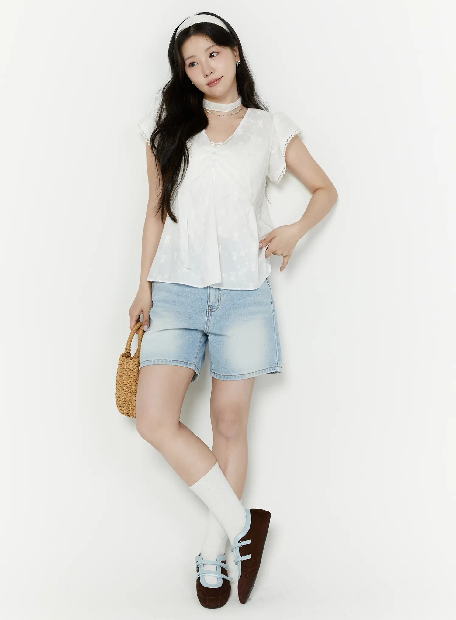 Denim Mom Shorts IY511