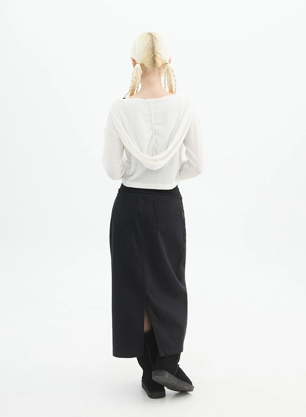 Denim Slit Maxi Skirt IN328 - Image 7