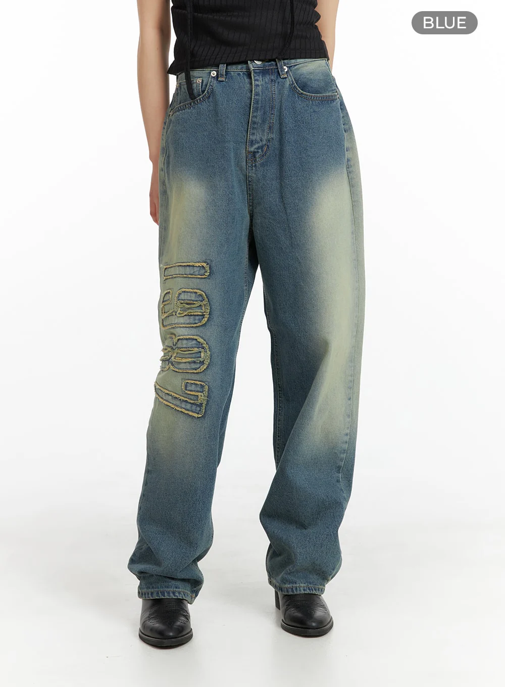 Distressed Baggy Straight Jeans CM413 - Image 7