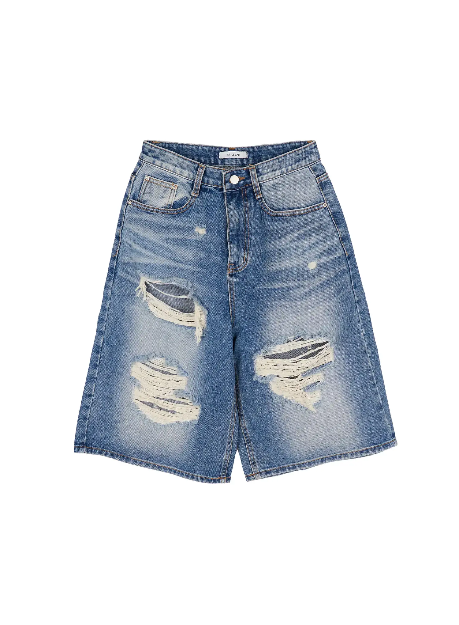 Distressed Bermuda Denim Shorts CY514 - Image 11