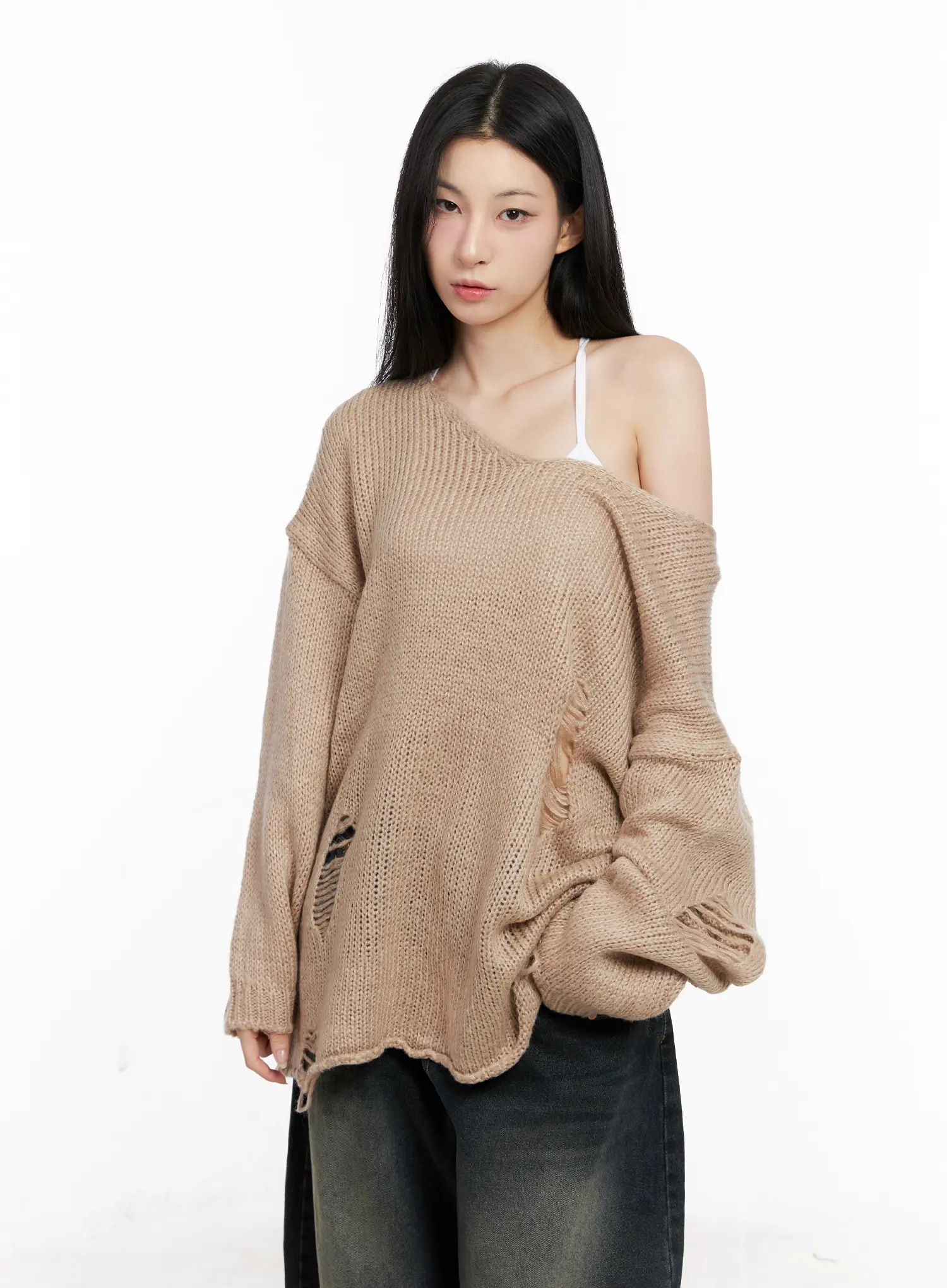 Distressed Loose Knit Sweater CG522 - Image 6