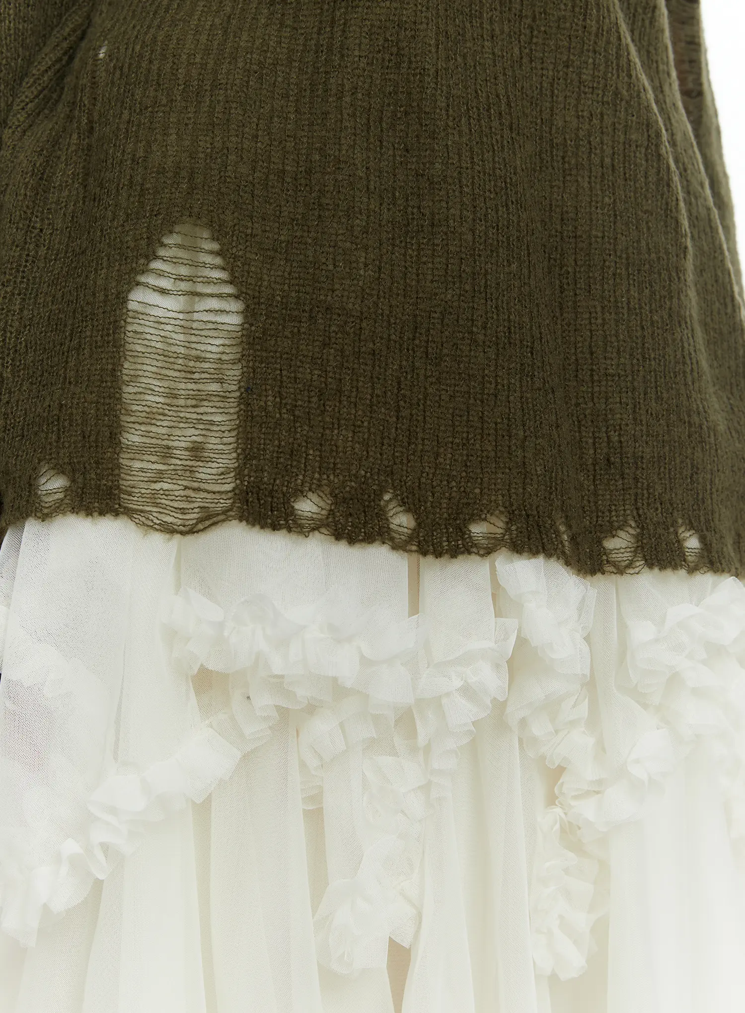Distressed Off-Shoulder Knit Top CF510 - Image 9