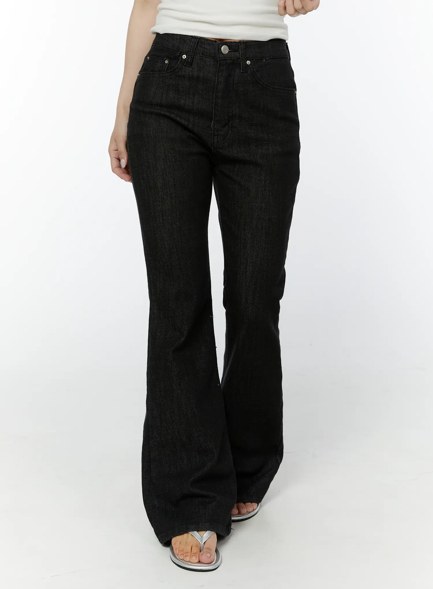Dohee Non-Fade Contrast Stitch Bootcut Pants IY511 - Image 3