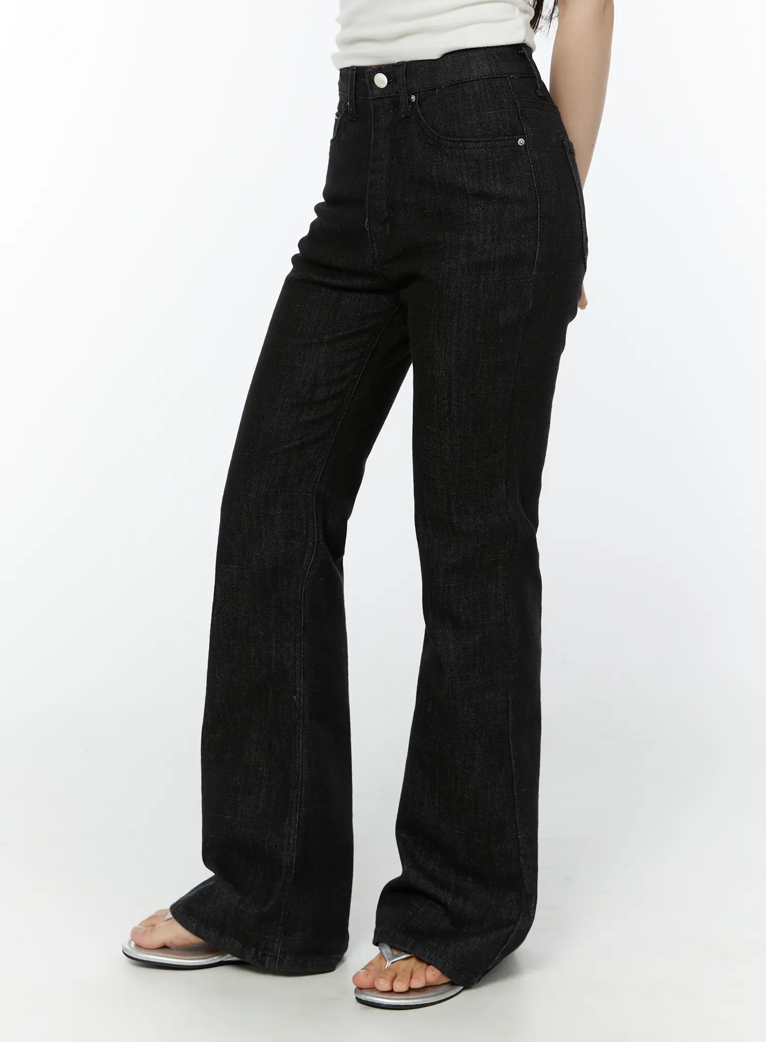 Dohee Non-Fade Contrast Stitch Bootcut Pants IY511 - Image 5