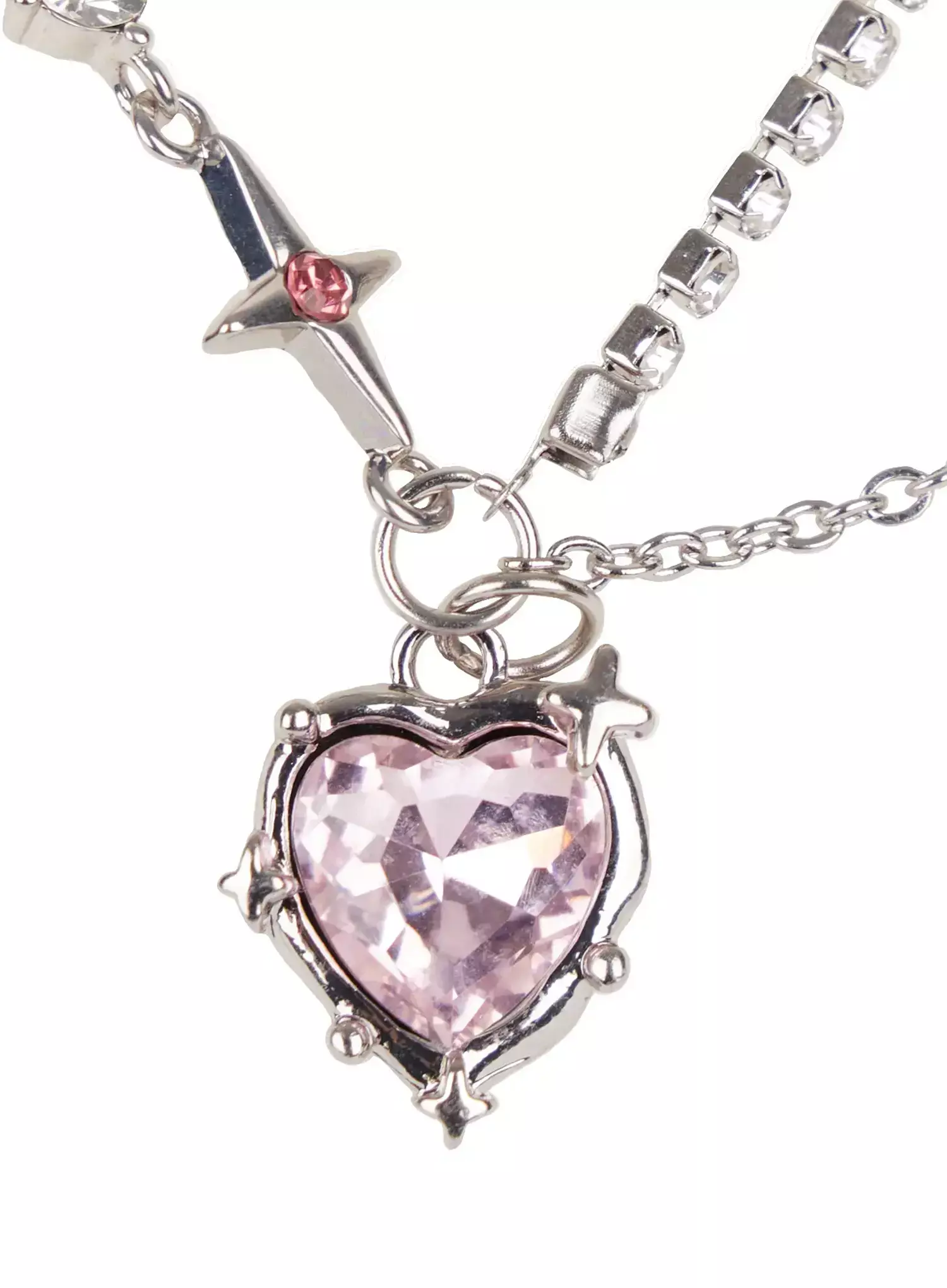 Double Chain Heart Pendant Necklace IO527 - Image 10