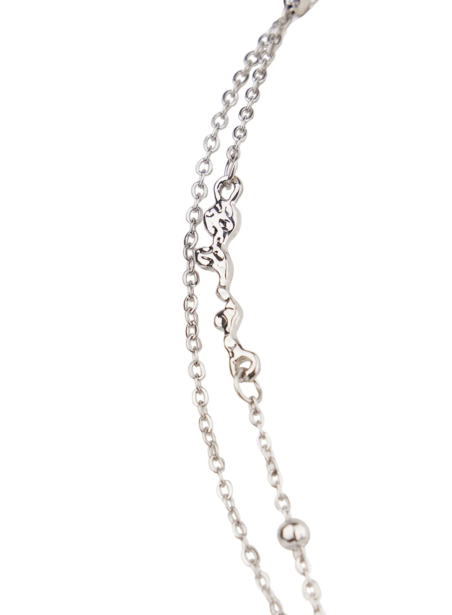 Double Chain Necklace with Stone Pendant CM505 - Image 5