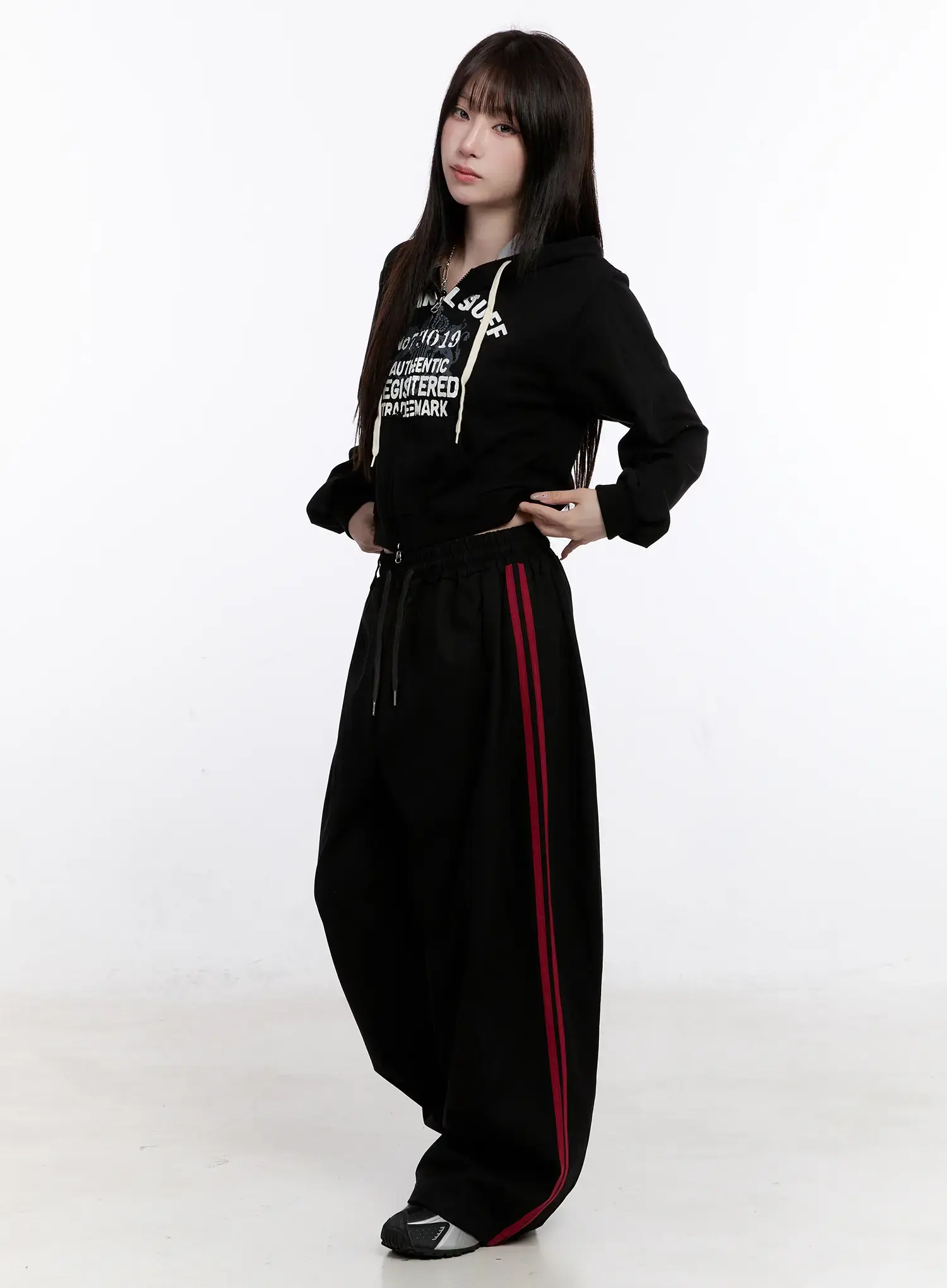 Double Stripe Wide Cotton Pants CO501 - Image 2