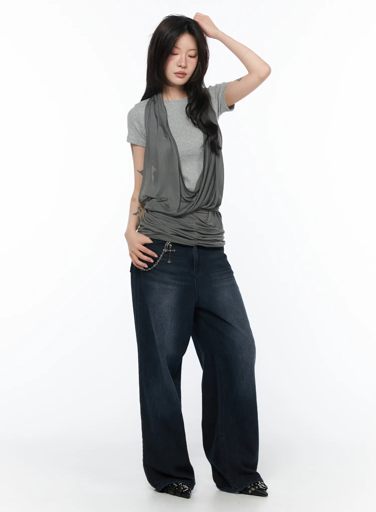 Draped Halter Neck Tank Top CA524 - Image 3