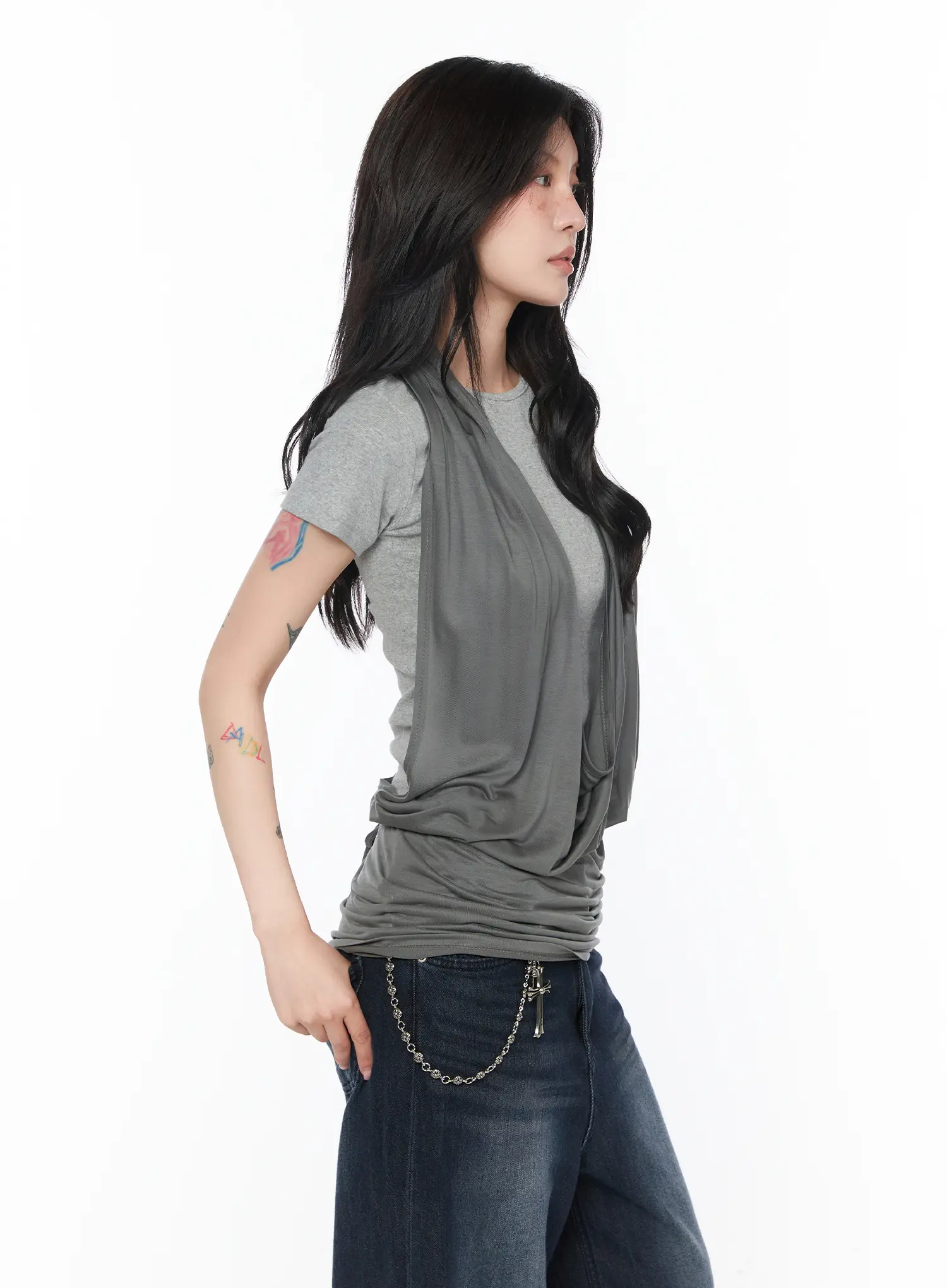 Draped Halter Neck Tank Top CA524 - Image 6