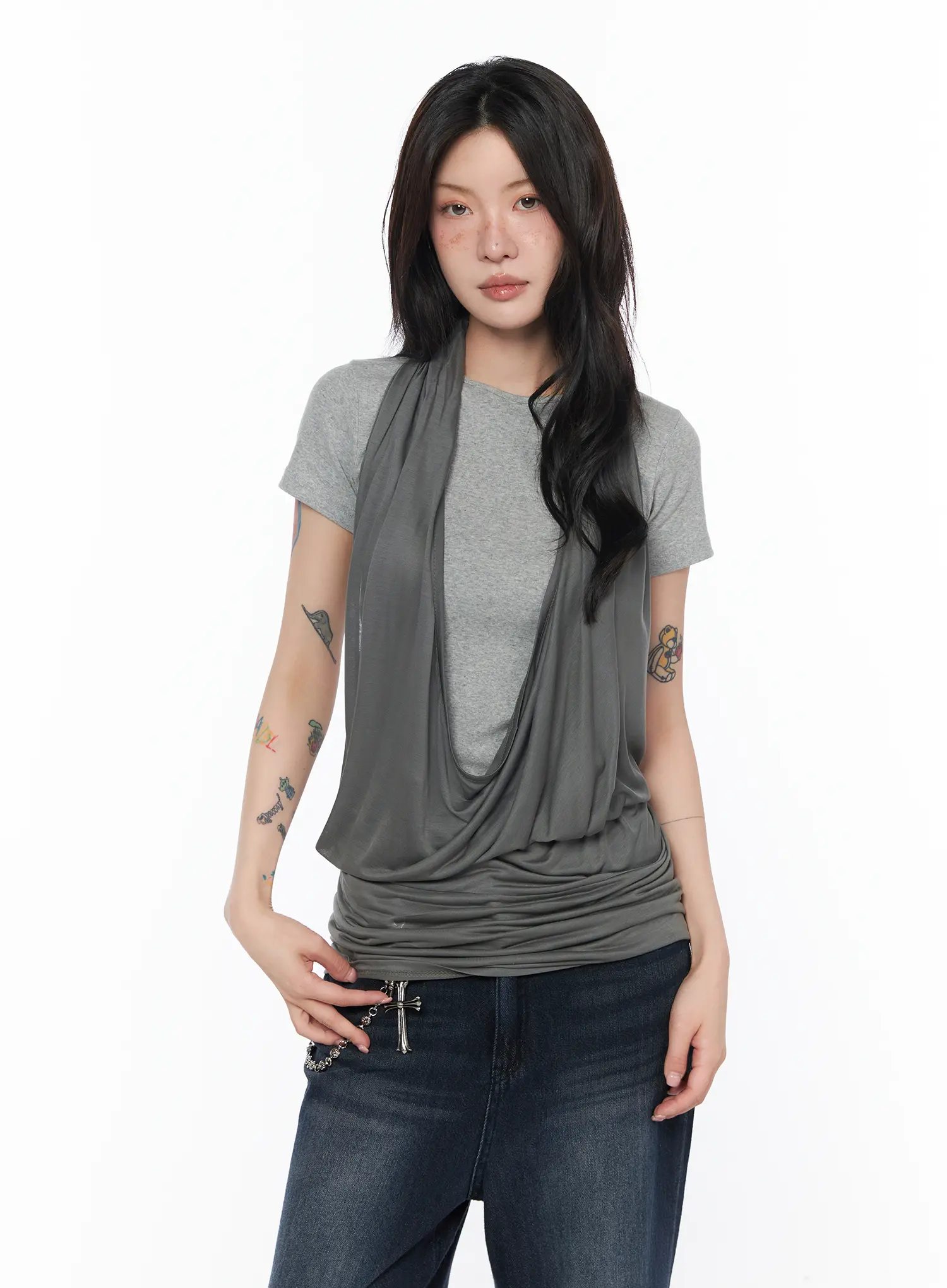 Draped Halter Neck Tank Top CA524 - Image 7