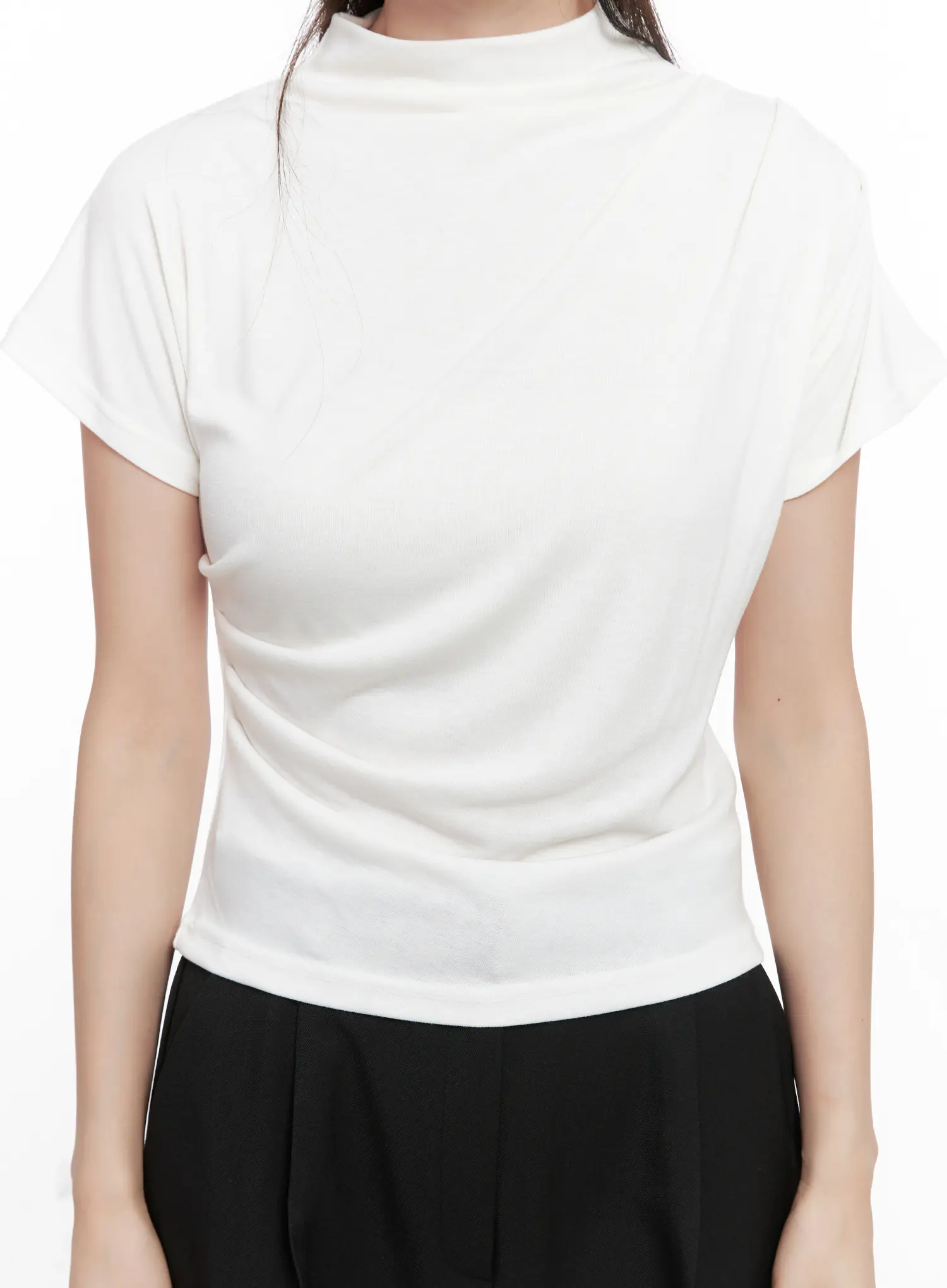 Draped Mock Neck Top CO531 - Image 4