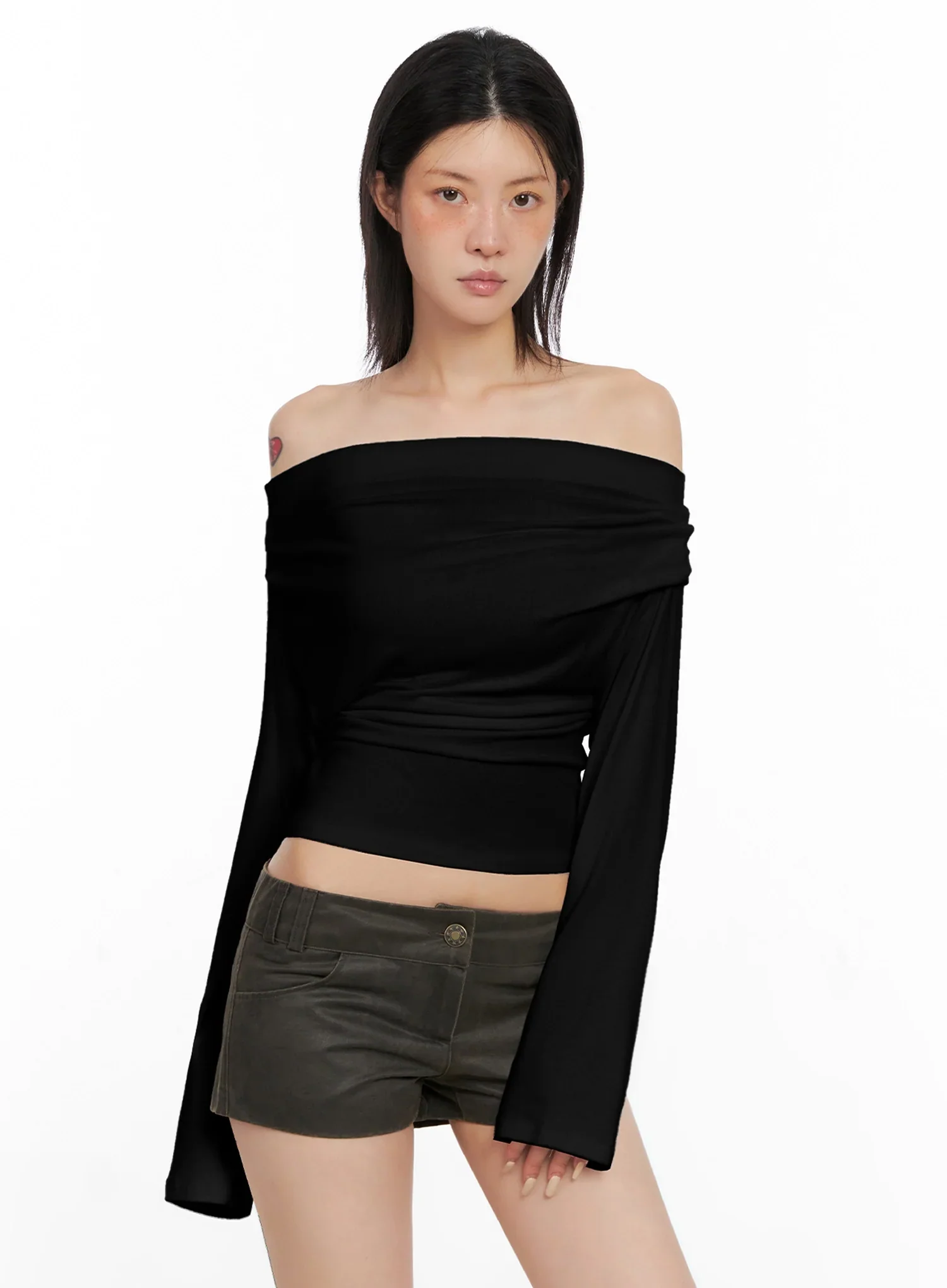 Draped Off Shoulder Top IS508 - Image 12