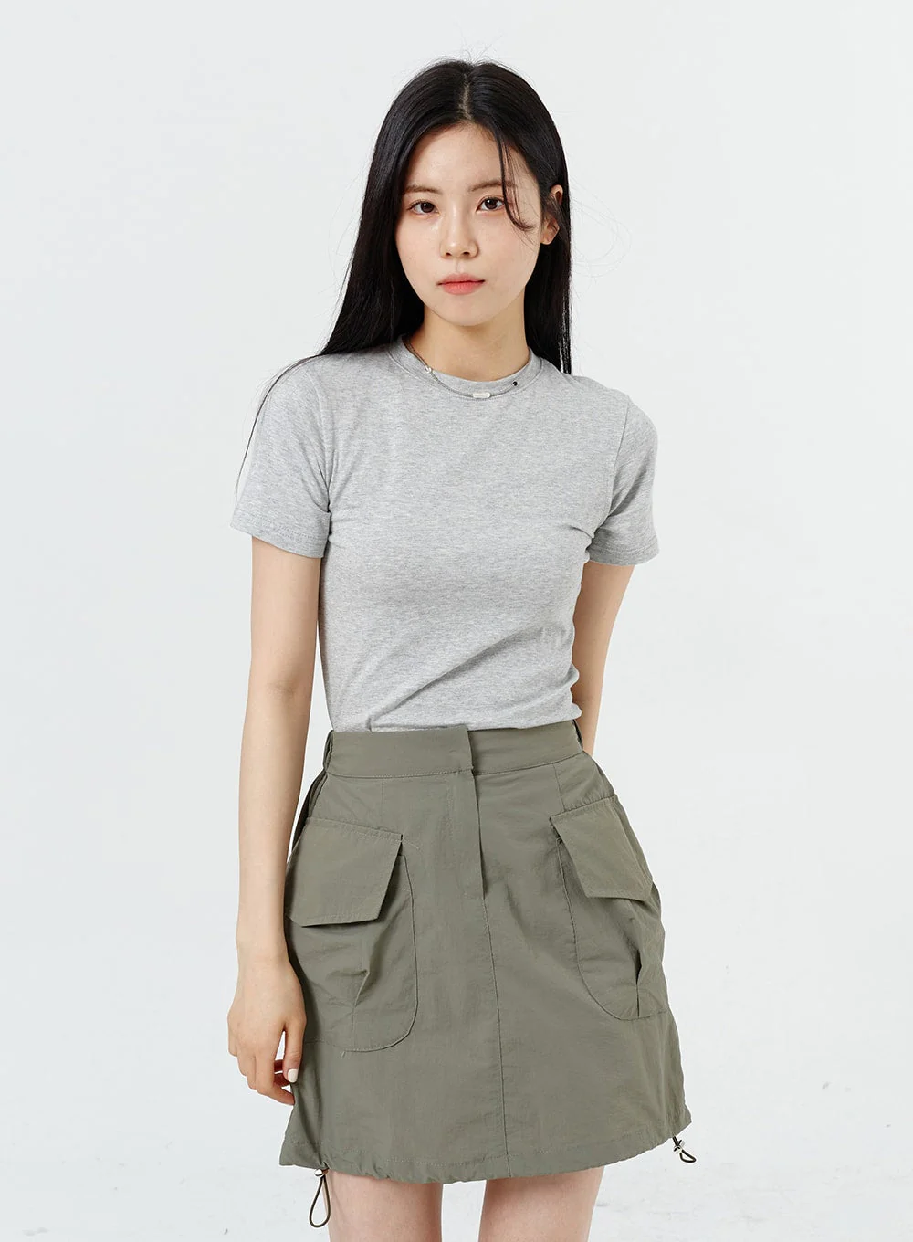 Drawstring Cargo Mini Skirt OM317 - Image 11