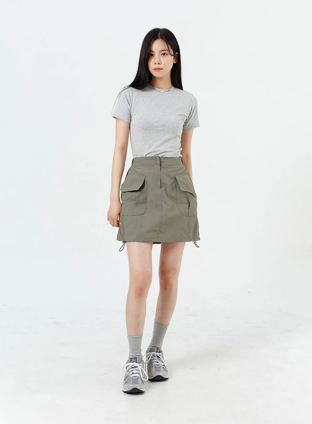 Drawstring Cargo Mini Skirt OM317 - Image 8