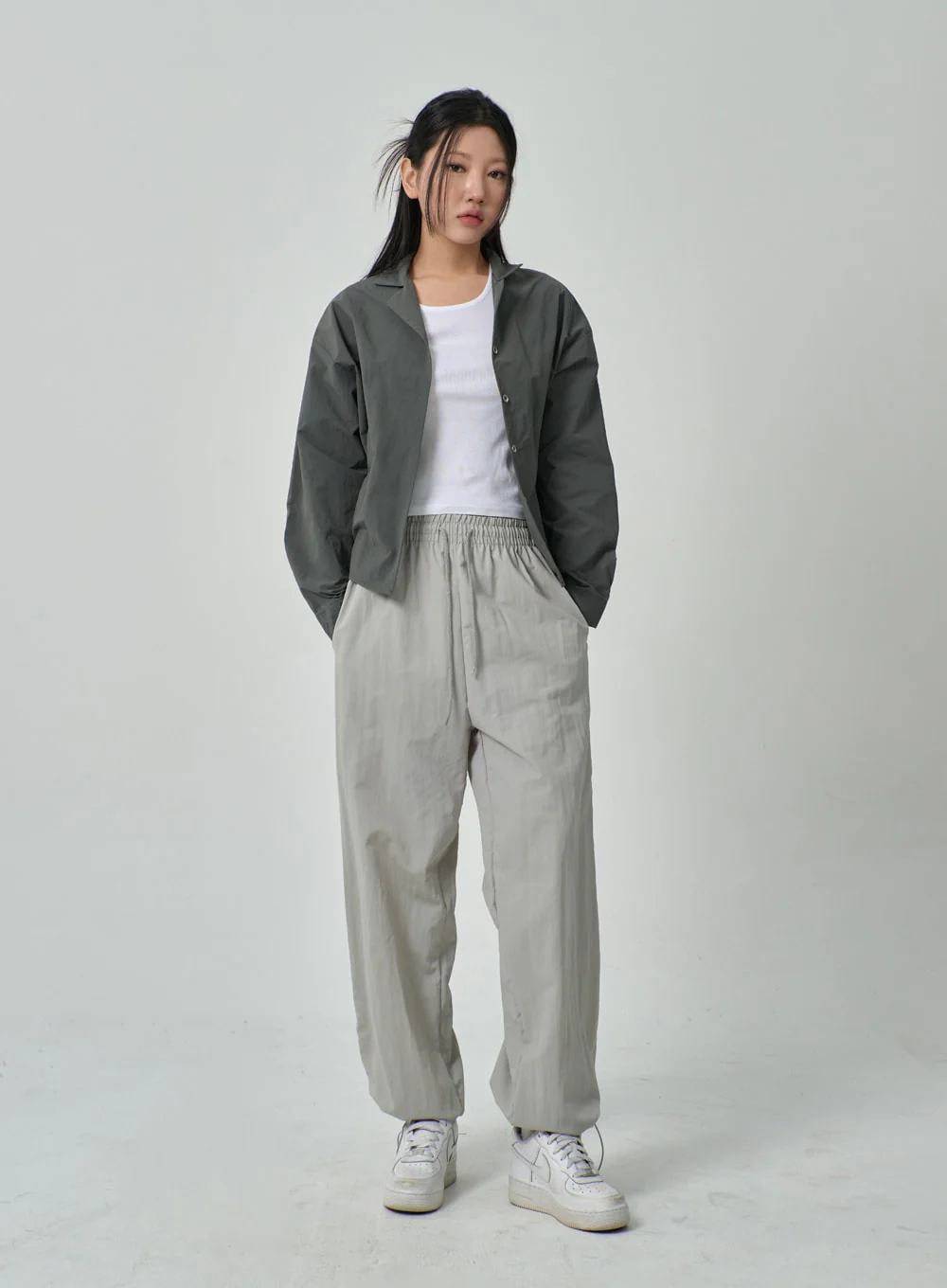 Drawstring Nylon Track Pants IF315 - Image 15