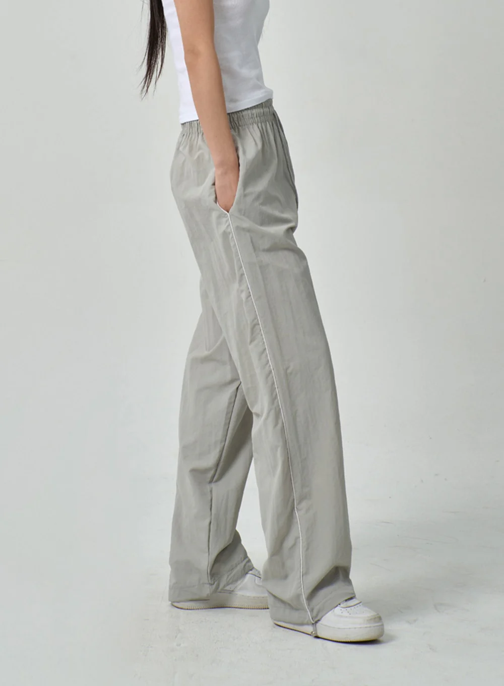 Drawstring Nylon Track Pants IF315 - Image 2