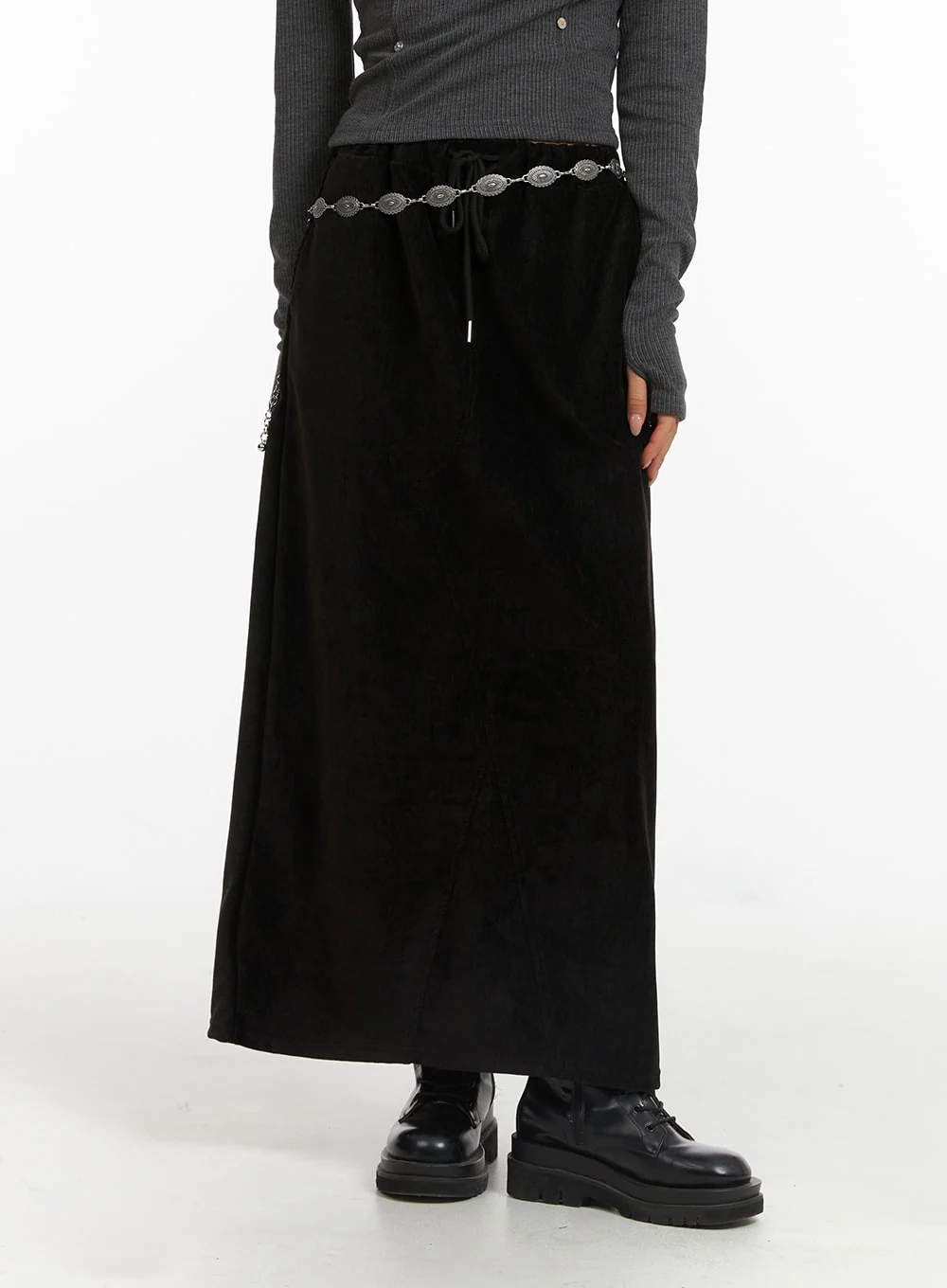 Drawstring Waist Maxi Skirt CJ417 - Image 4