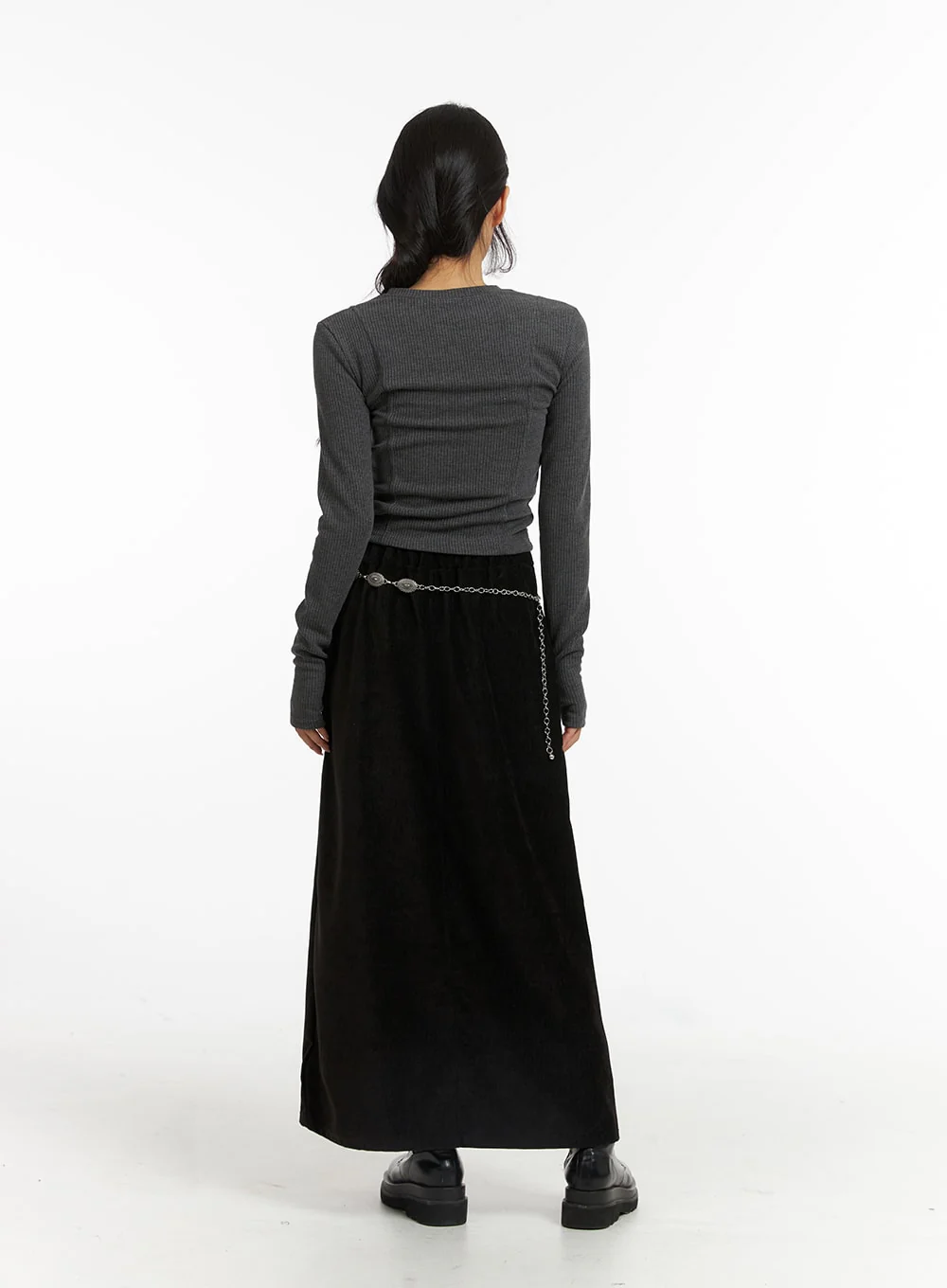 Drawstring Waist Maxi Skirt CJ417 - Image 7