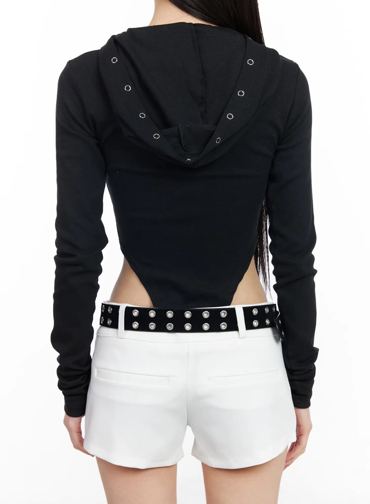 Edgy Cutout Hooded Bodysuit CF519 - Image 10
