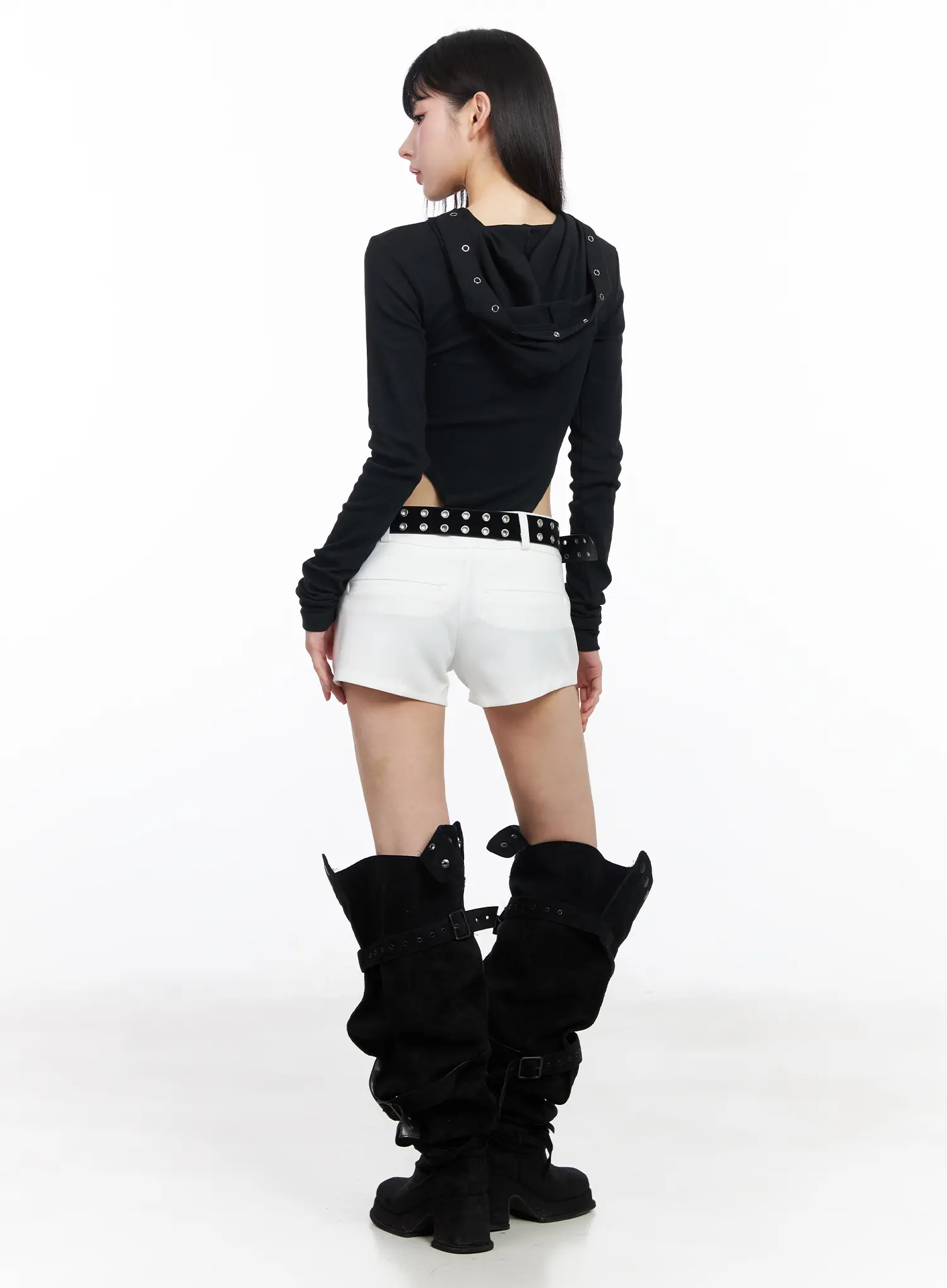 Edgy Cutout Hooded Bodysuit CF519 - Image 5
