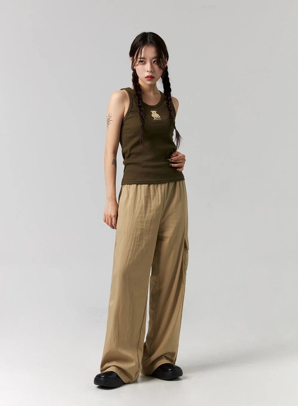 Elastic Waist Cargo Pants CG317 - Image 3