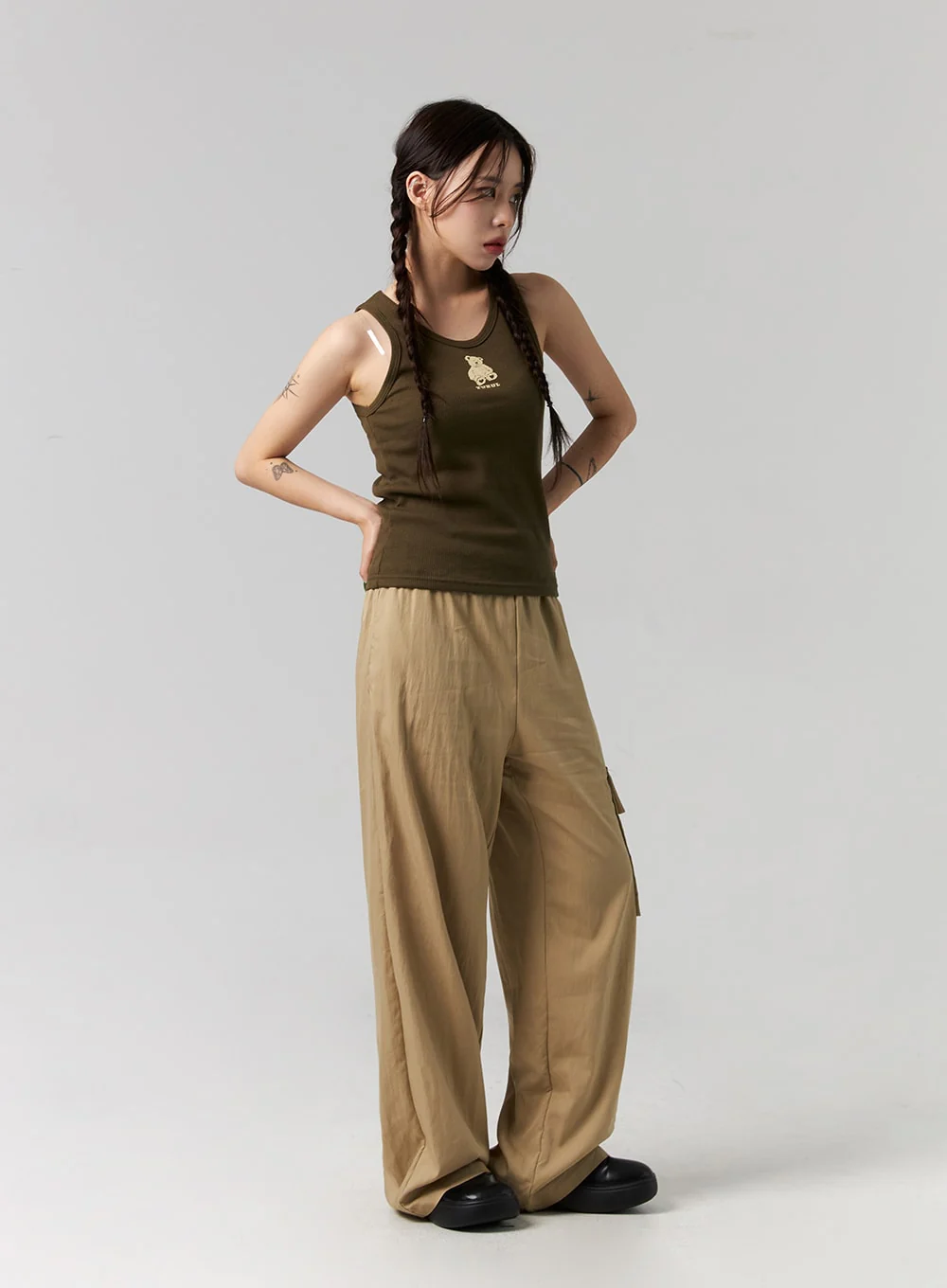 Elastic Waist Cargo Pants CG317 - Image 7