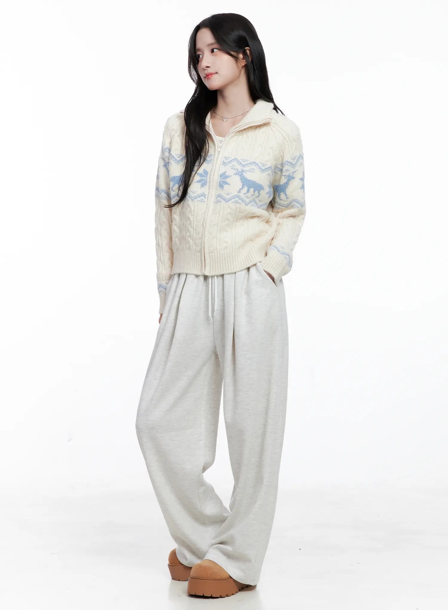 Elastic Waist Pintuck Sweatpants CS523 - Image 5