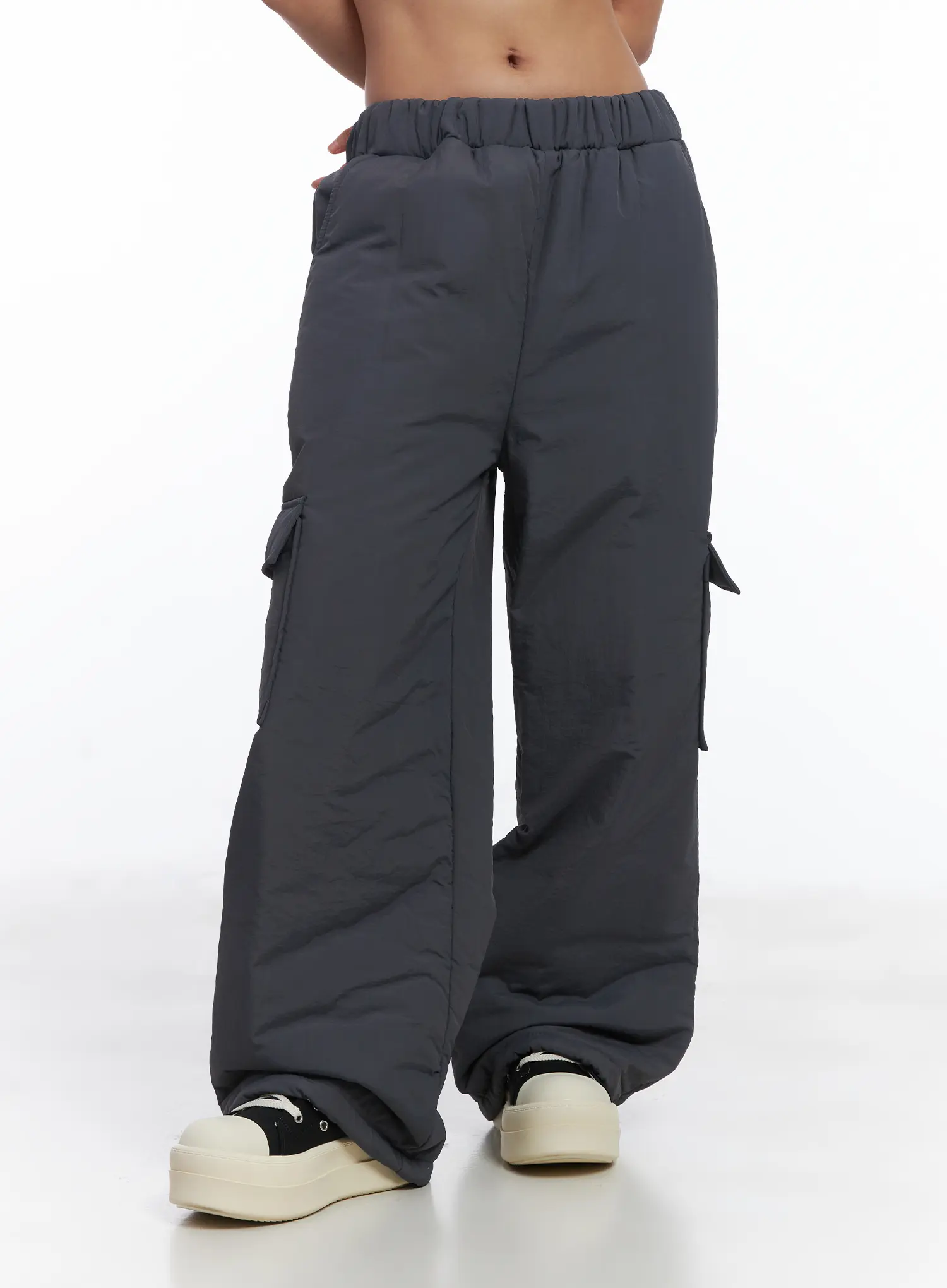 Elastic Waist Wide Cargo Trousers CJ512 - Image 11