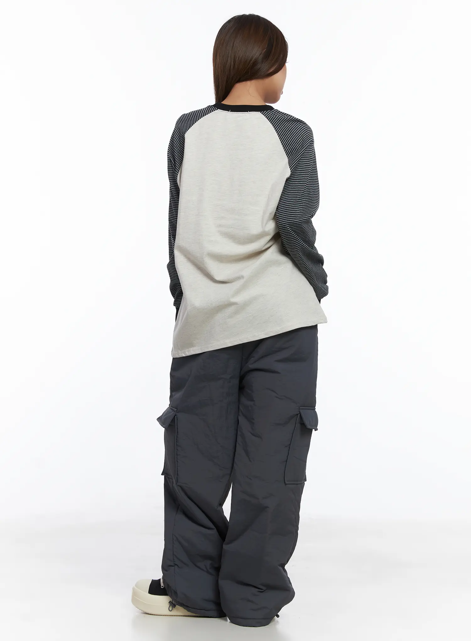 Elastic Waist Wide Cargo Trousers CJ512 - Image 7
