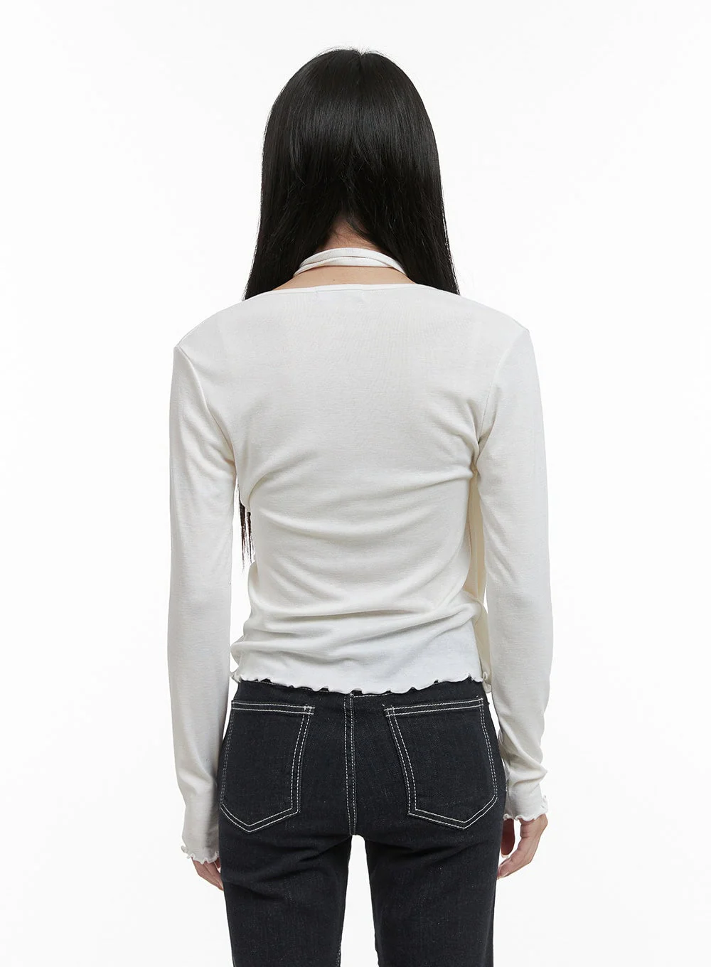 Elegant Buttoned Wrap Long Sleeve Top CS430 - Image 7