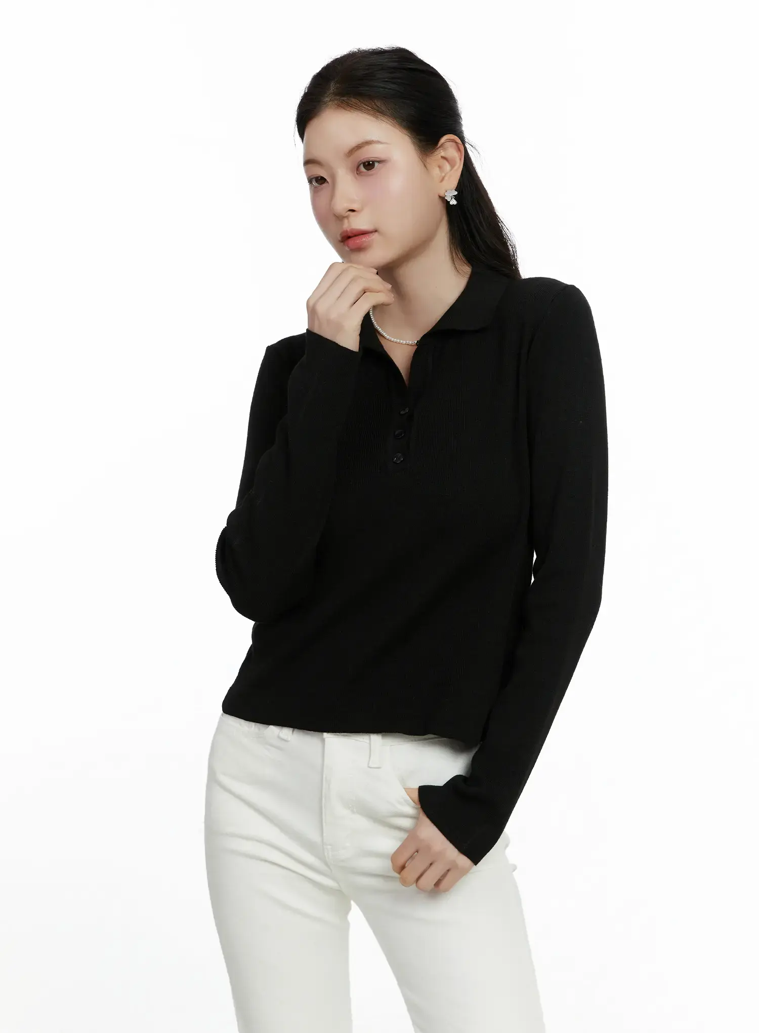 Elegant Collar Knit Top F502 - Image 9