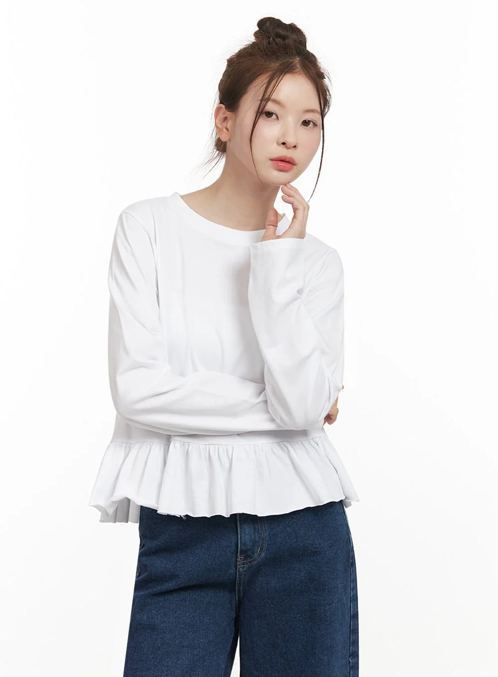 Elegant Frill Long-Sleeve Top IJ530 - Image 6